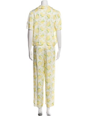 DÔEN Silk Floral Print Pant Set