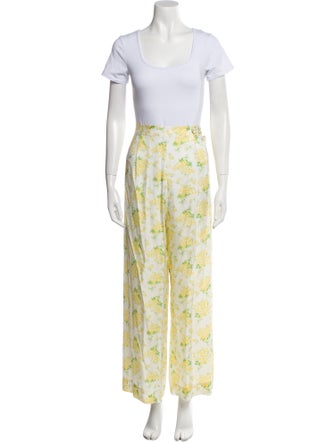 DÔEN Silk Floral Print Pant Set
