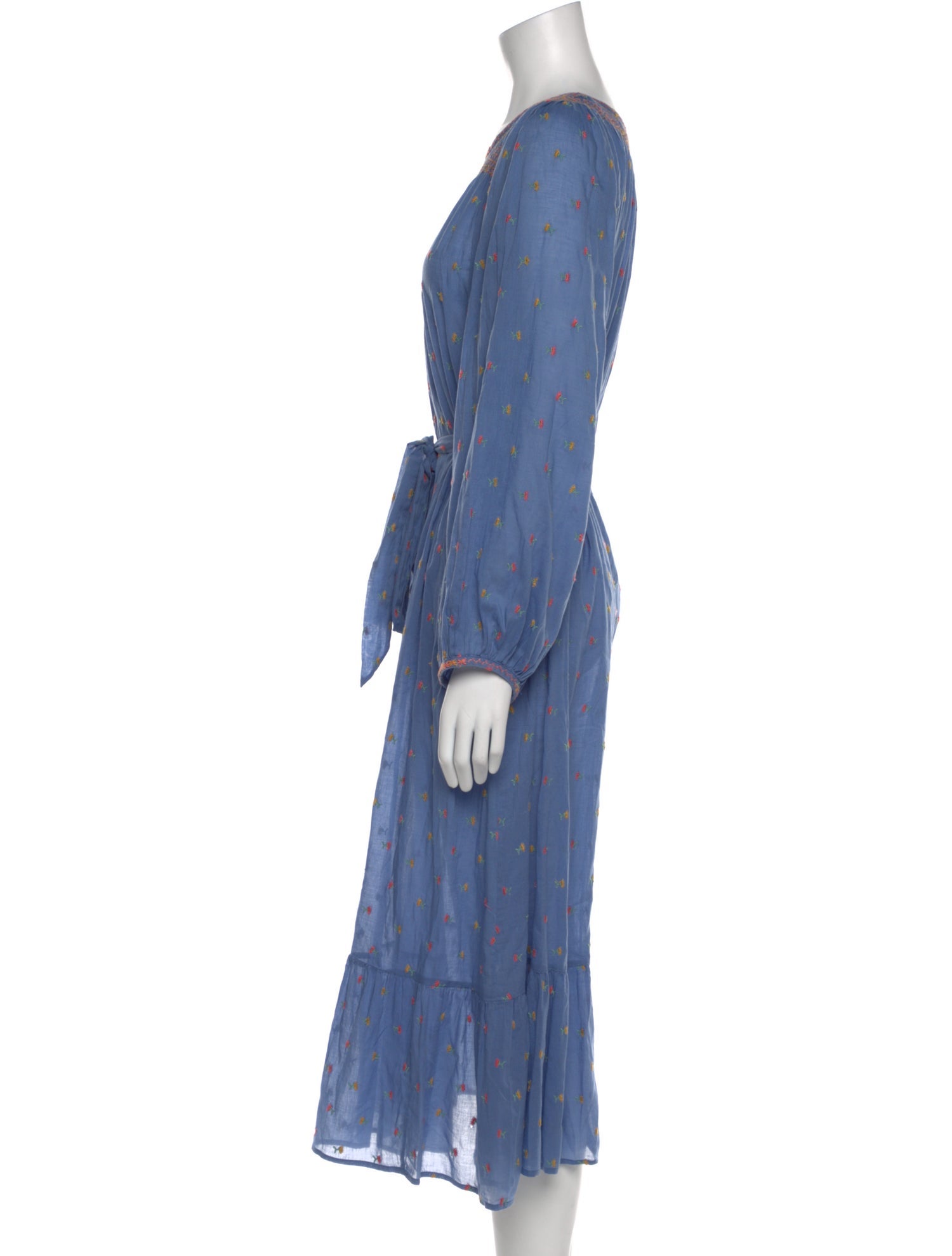 DÔEN Floral Print Midi Length Dress