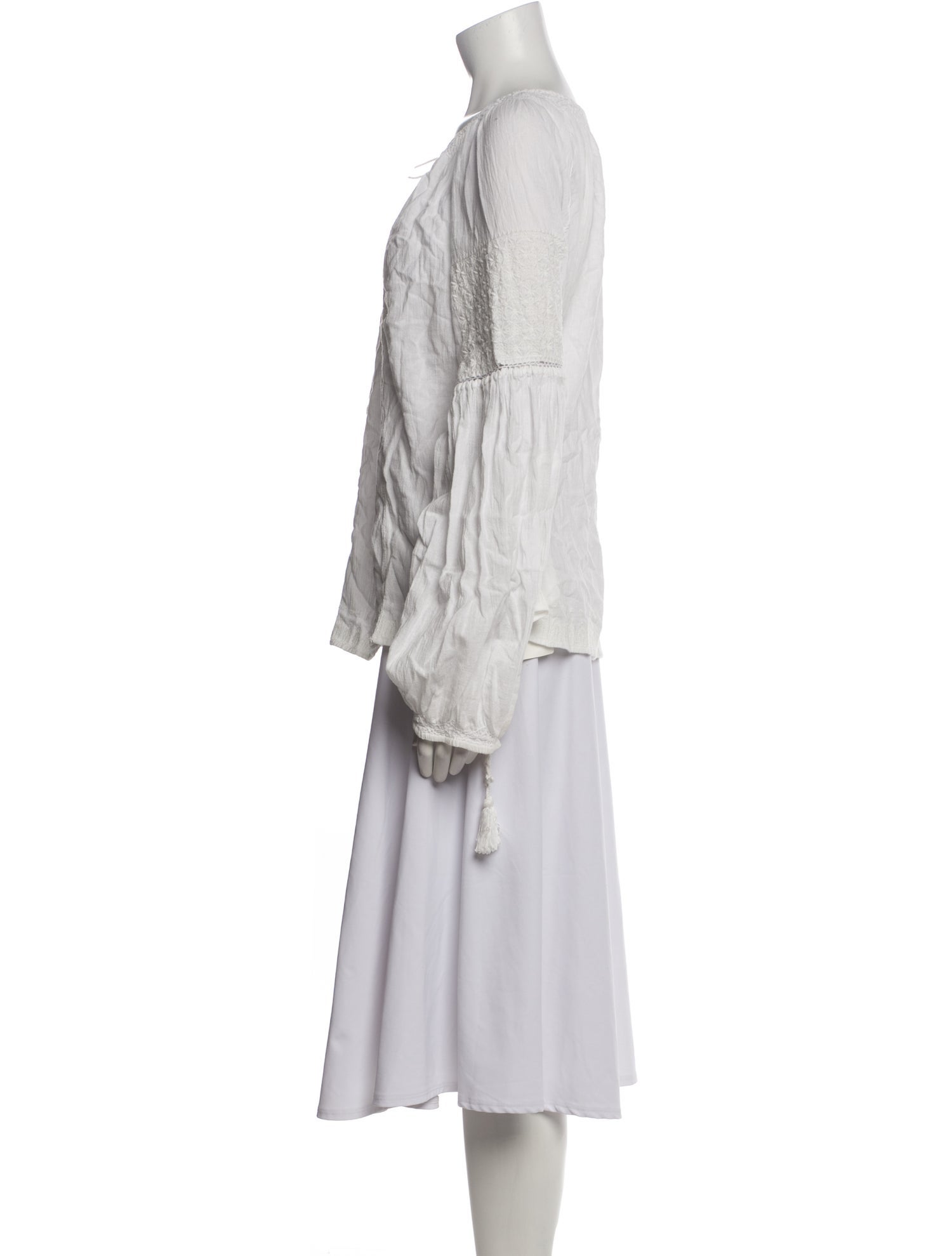 DÔEN Scoop Neck Long Sleeve Blouse