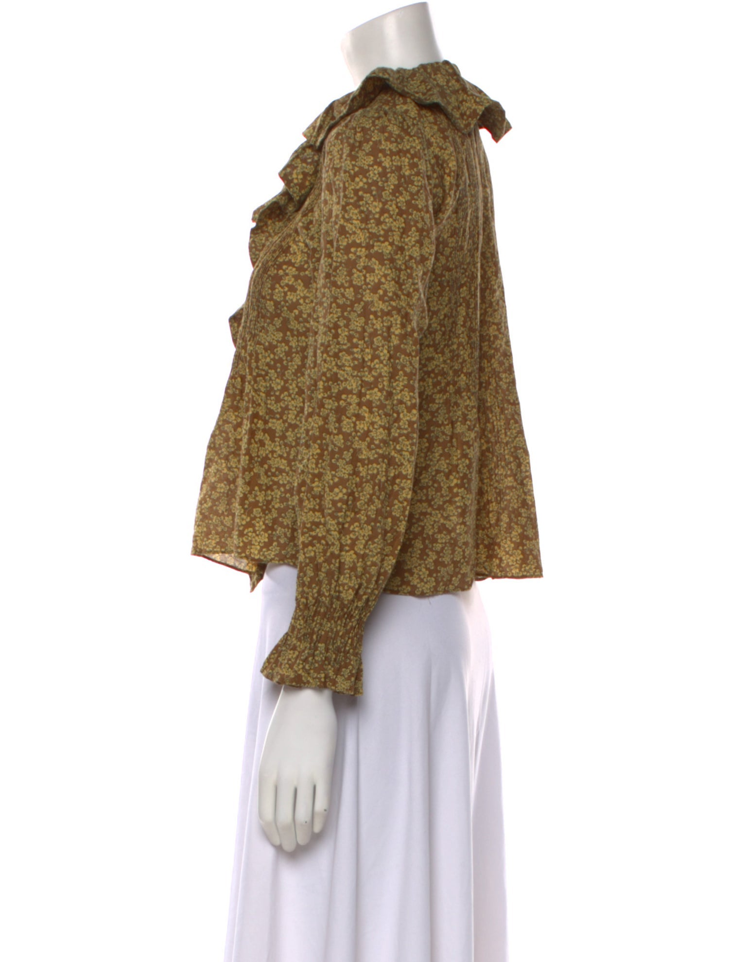 DÔEN Printed Mock Neck Crop Top