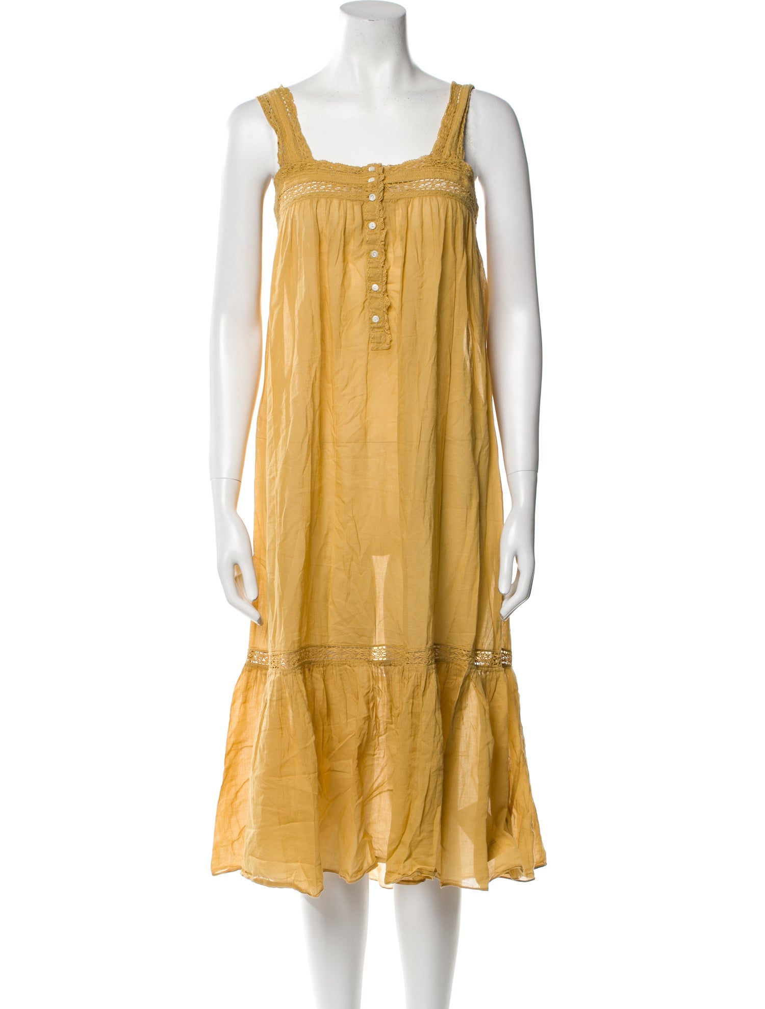 DÔEN Square Neckline Midi Length Dress