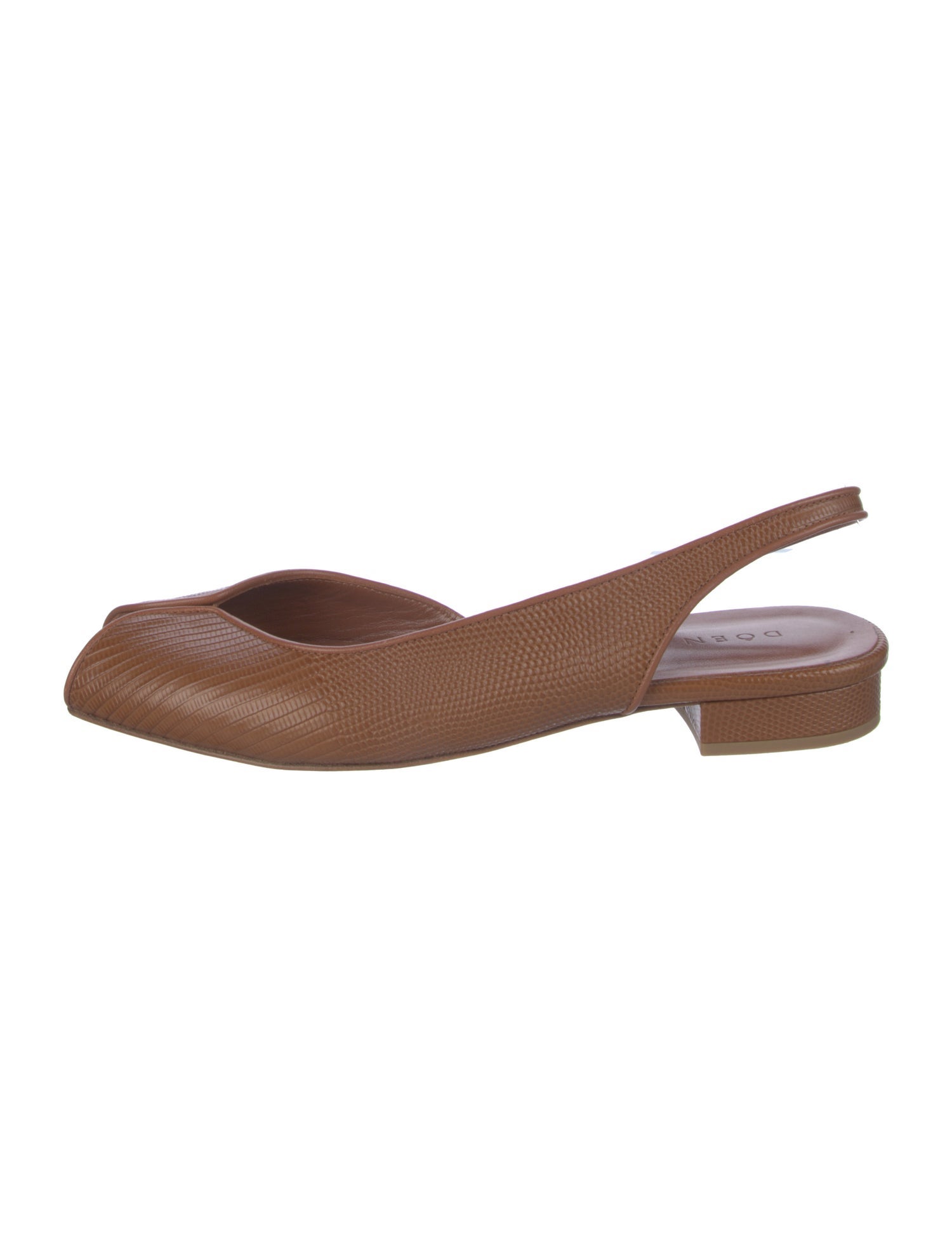 DÔEN Embossed Leather Slingback Flats