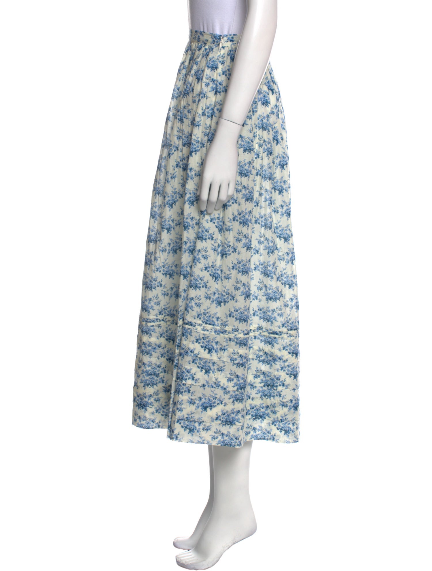 DÔEN Floral Print Midi Length Skirt