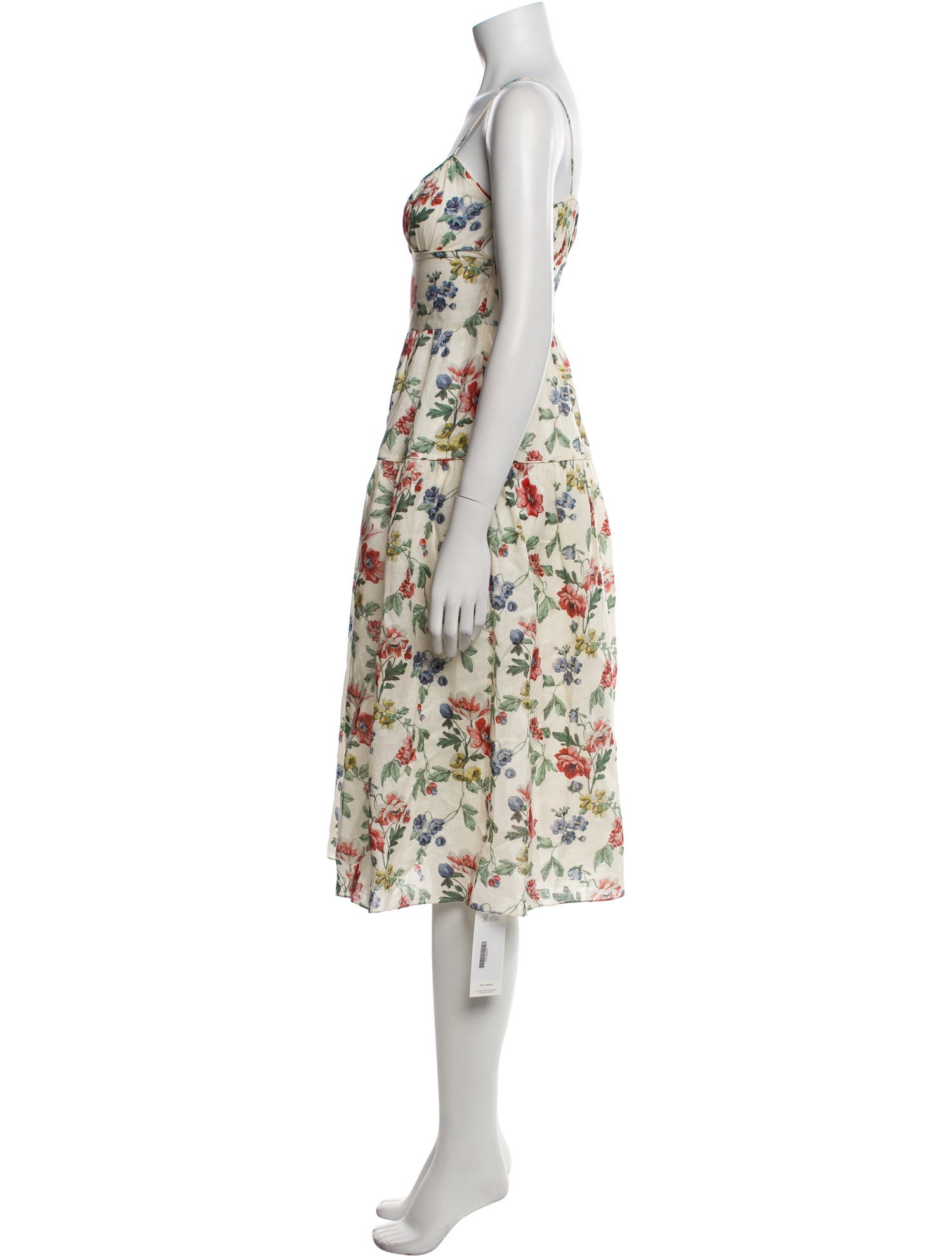 DÔEN Floral Print Midi Length Dress