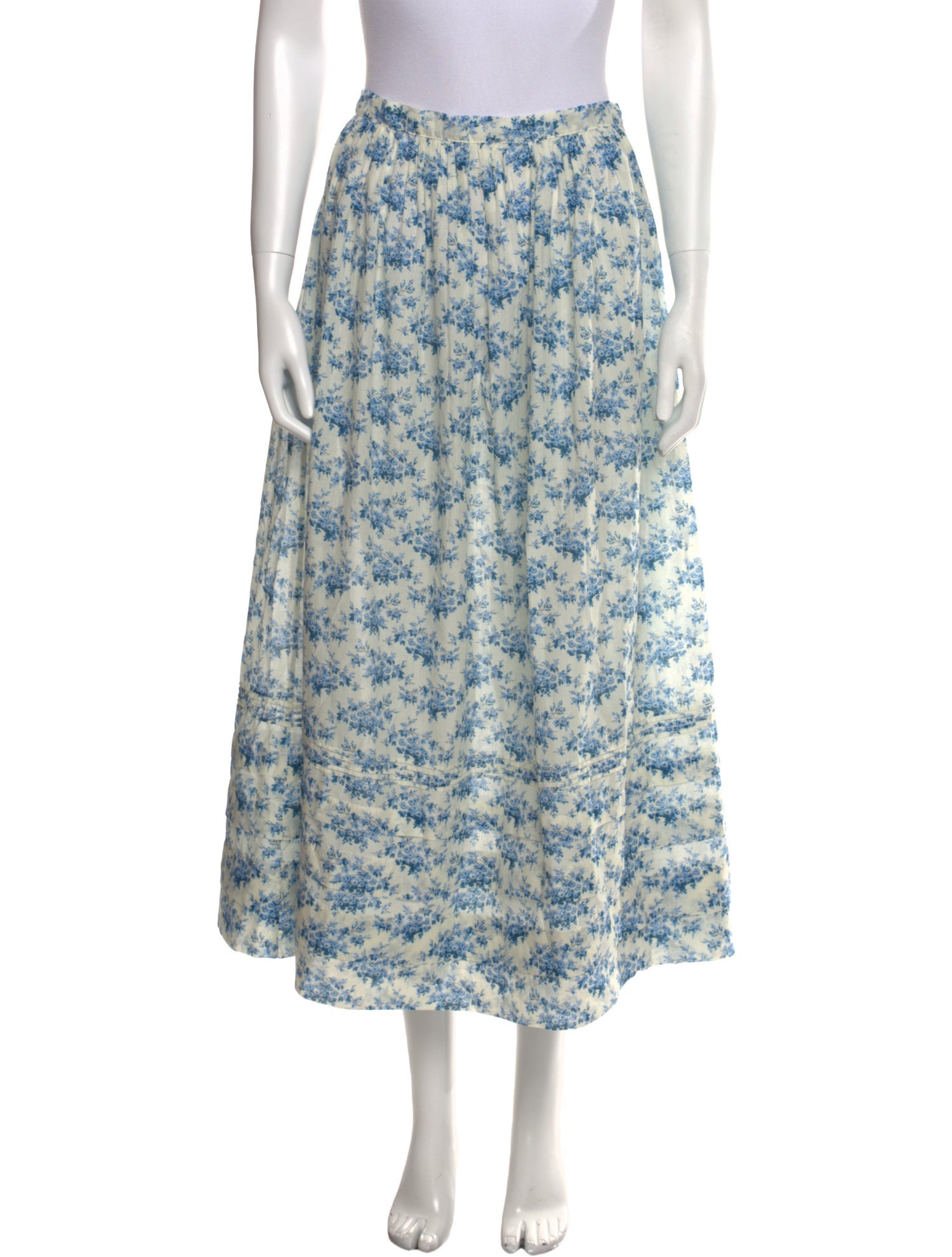 DÔEN Floral Print Midi Length Skirt