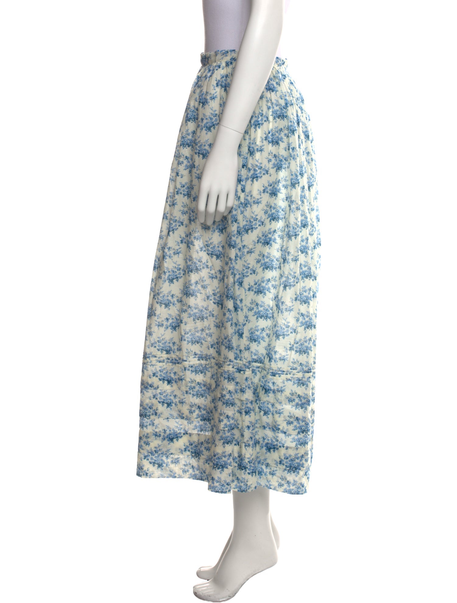 DÔEN Floral Print Midi Length Skirt