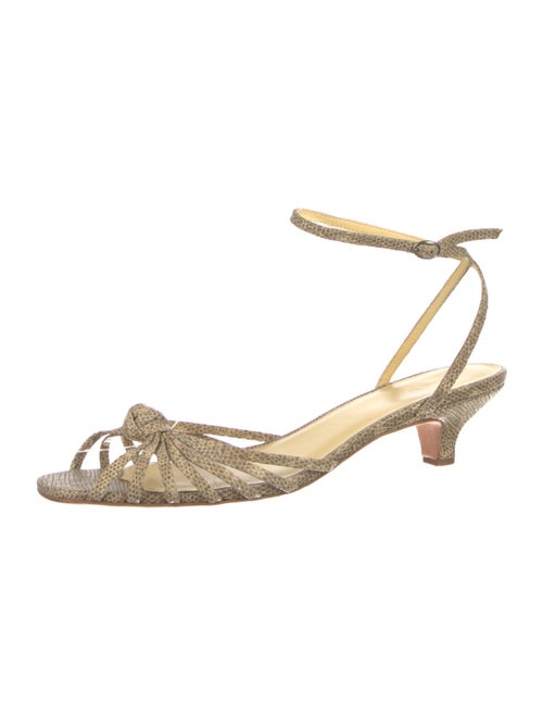 DÔEN Embossed Leather Animal Print Espadrilles