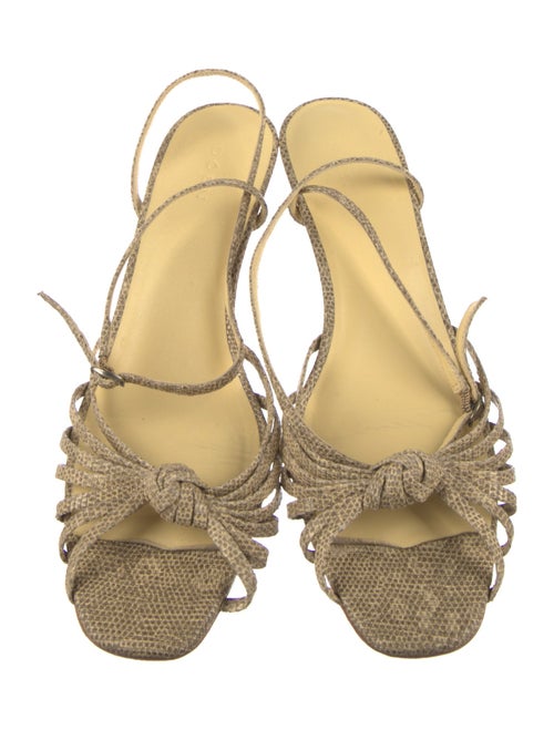 DÔEN Embossed Leather Animal Print Espadrilles