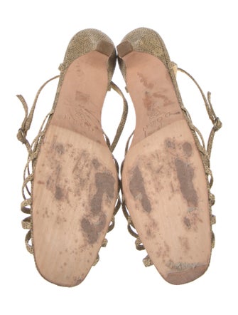 DÔEN Embossed Leather Animal Print Espadrilles