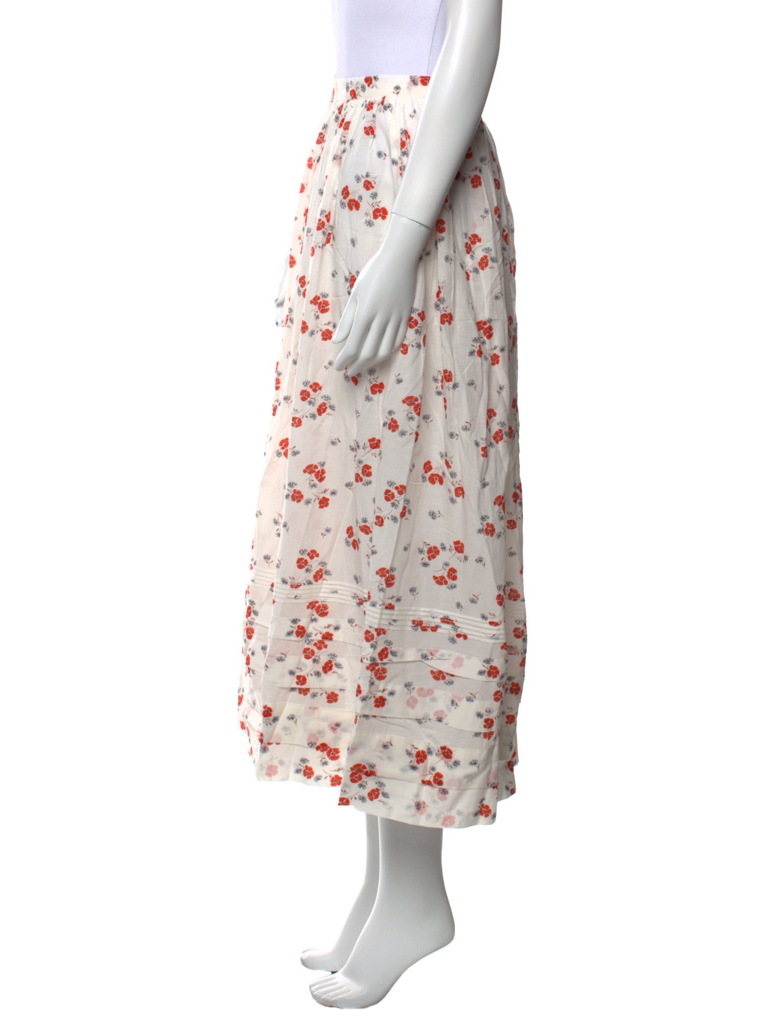 DÔEN Floral Print Midi Length Skirt w/ Tags