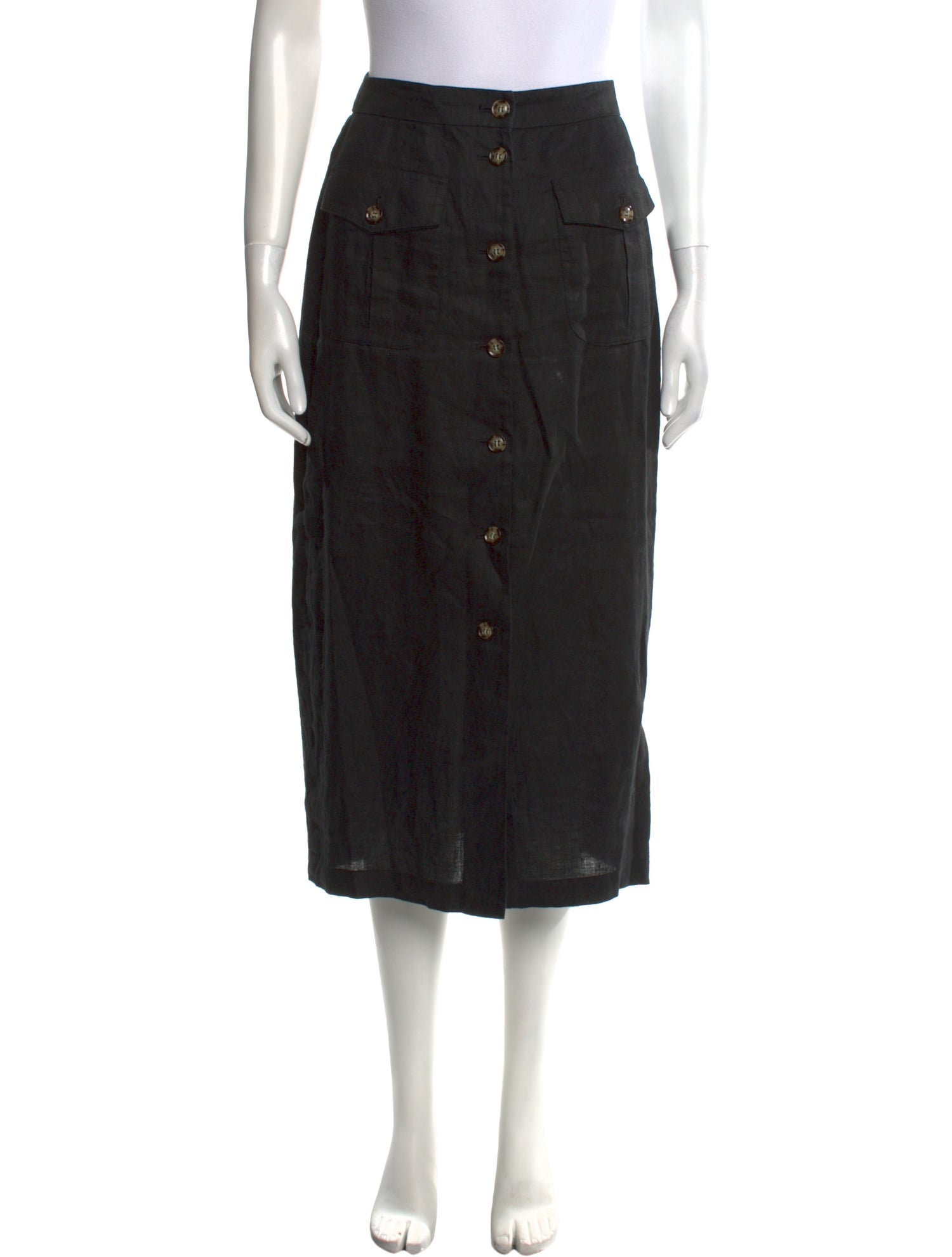 DÔEN Linen Midi Length Skirt