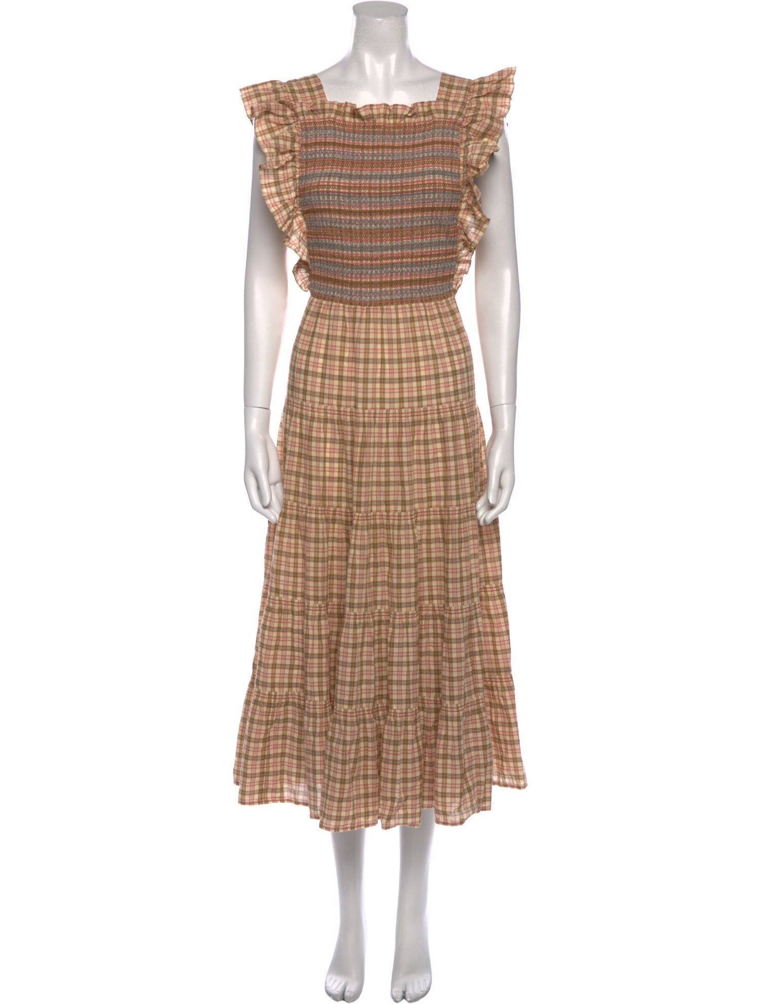 DÔEN Plaid Print Long Dress