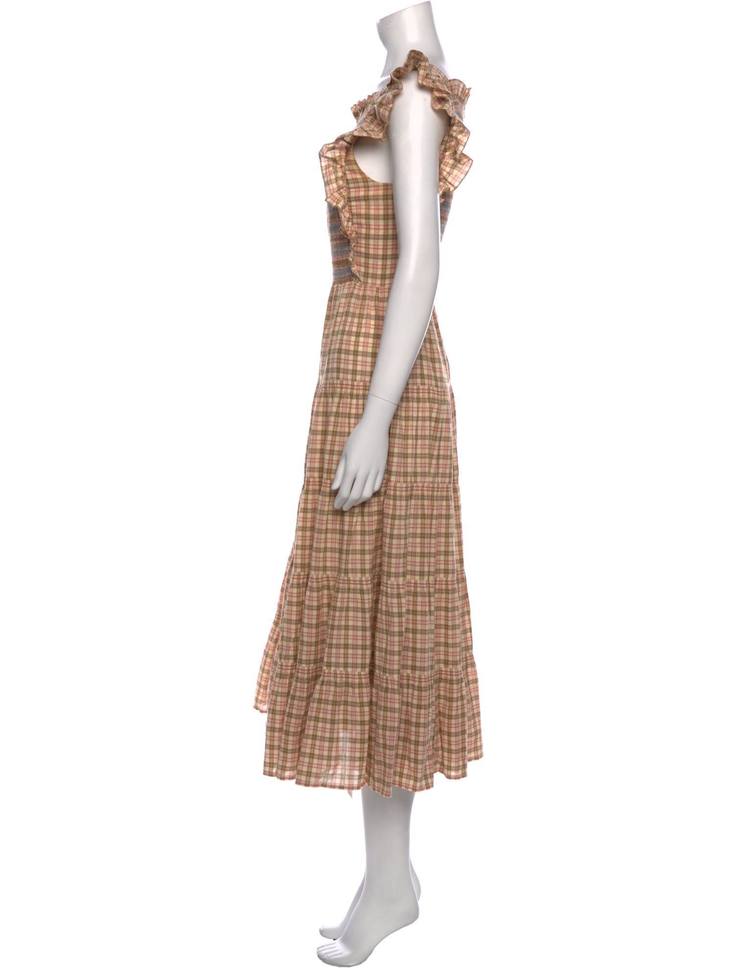 DÔEN Plaid Print Long Dress