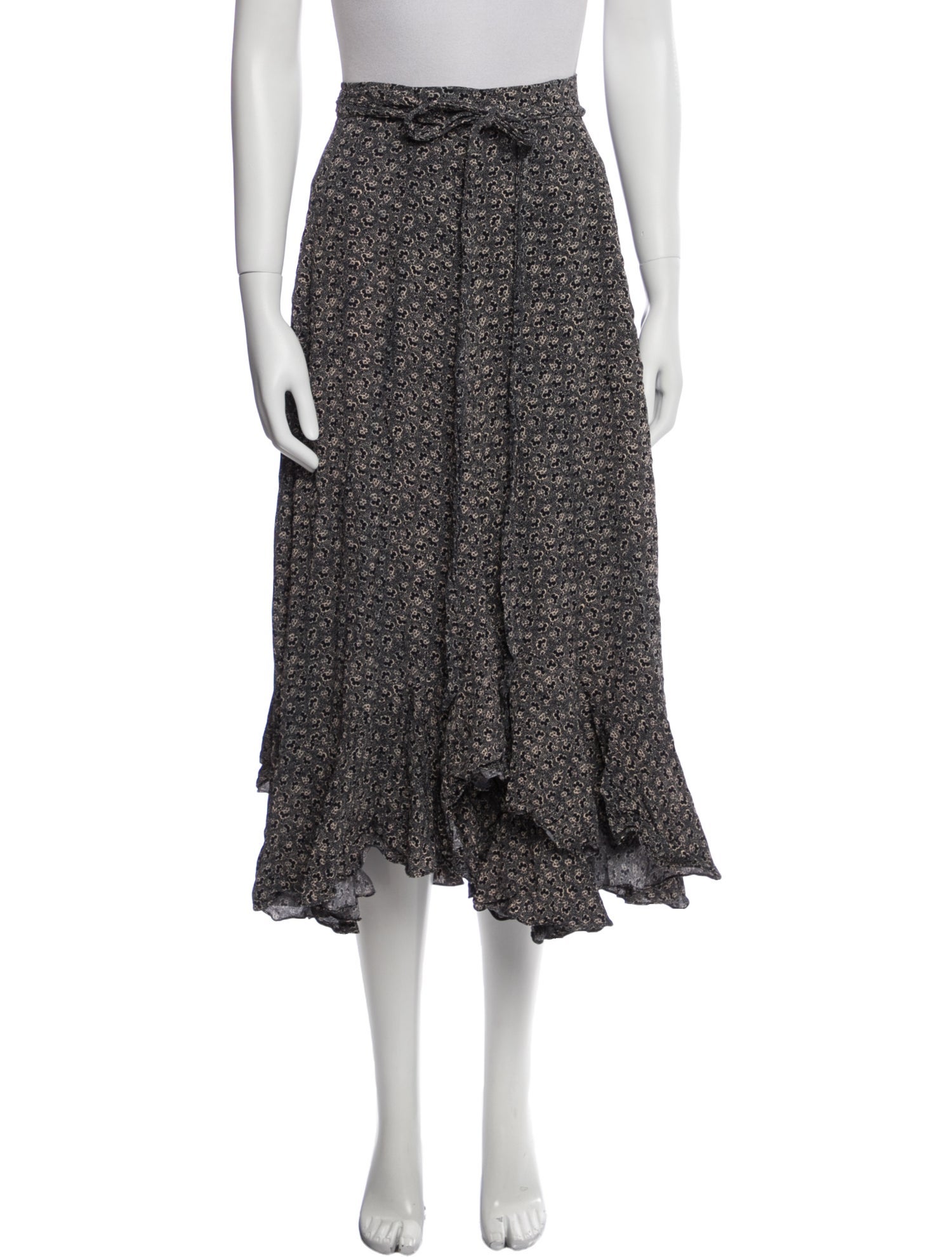 DÔEN Floral Print Knee-Length Skirt