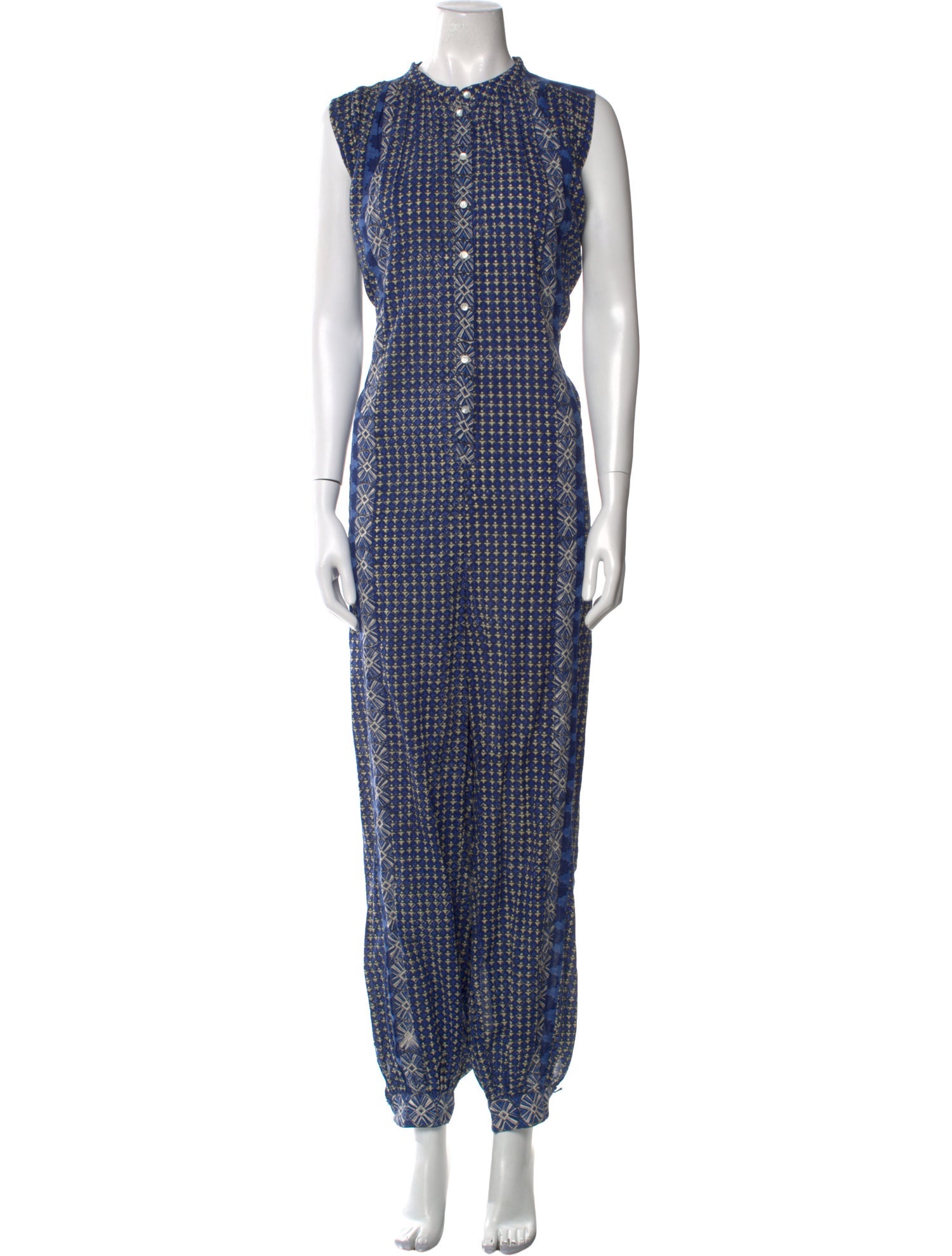 DÔEN Printed Crew Neck Jumpsuit