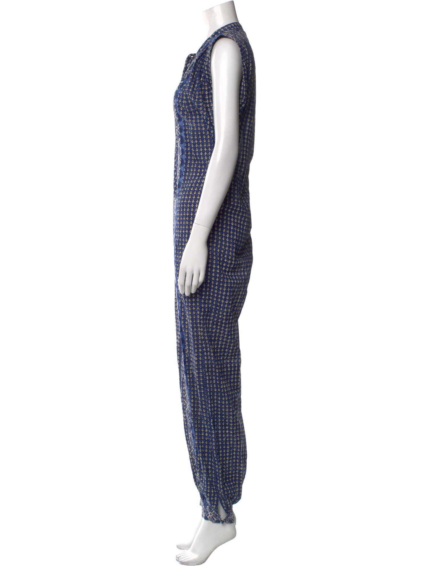 DÔEN Printed Crew Neck Jumpsuit