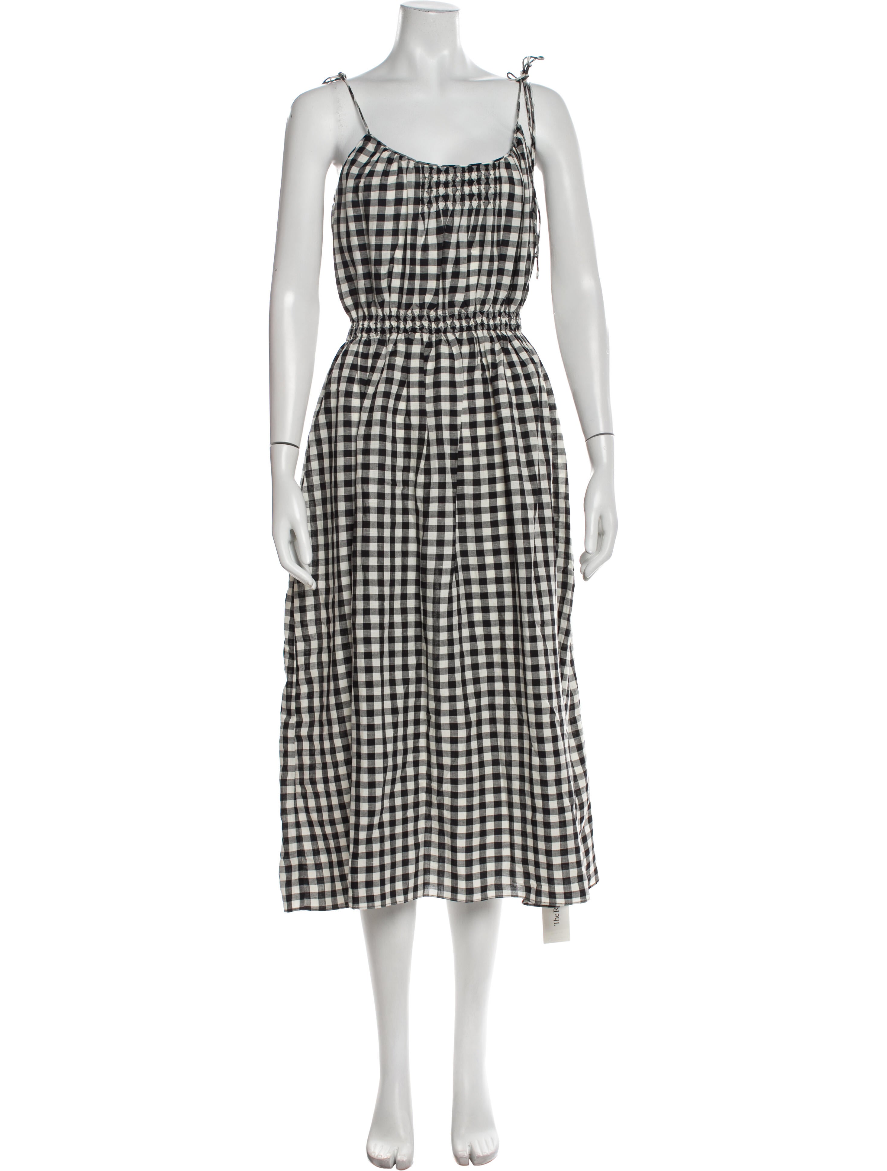DÔEN Plaid Print Midi Length Dress