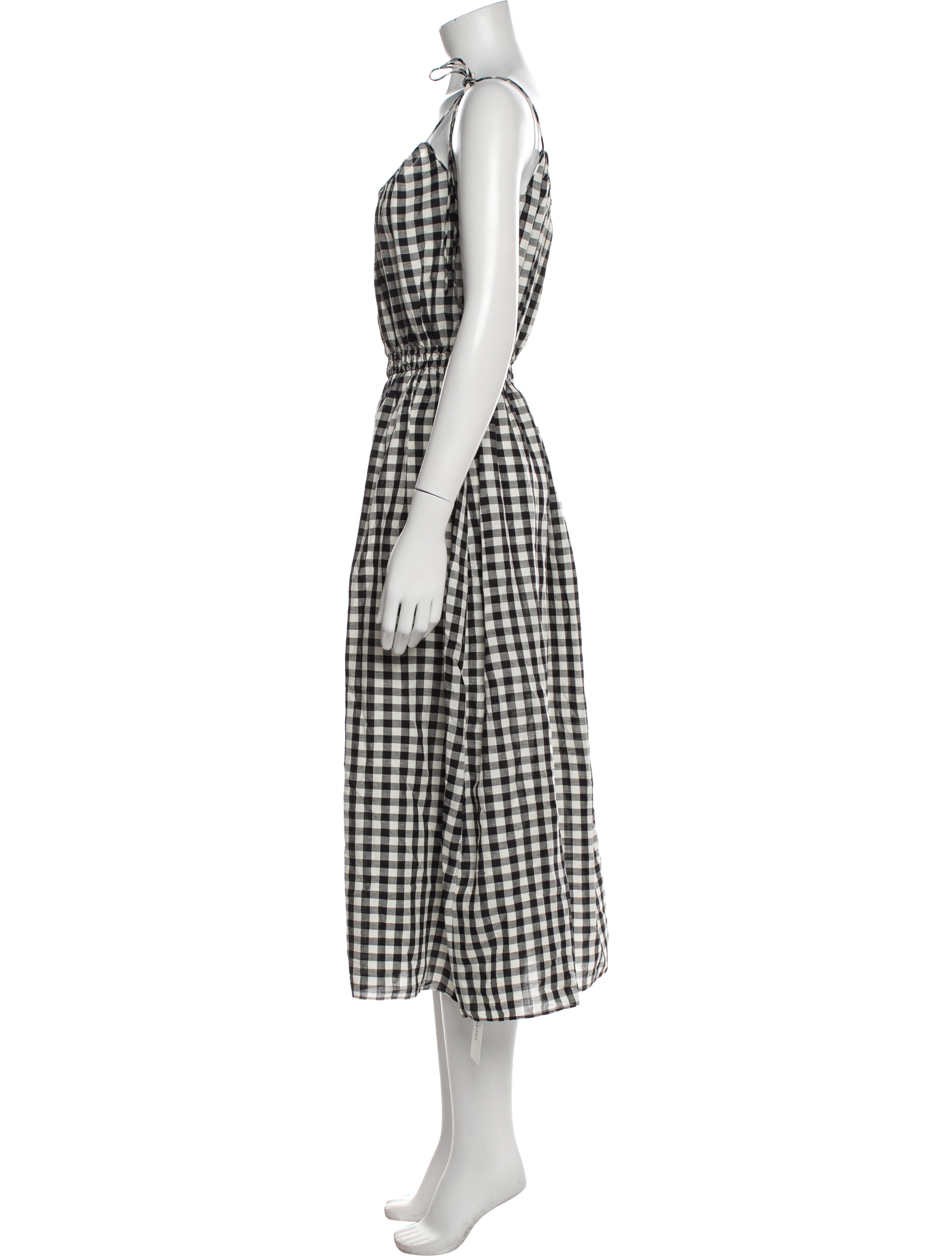 DÔEN Plaid Print Midi Length Dress
