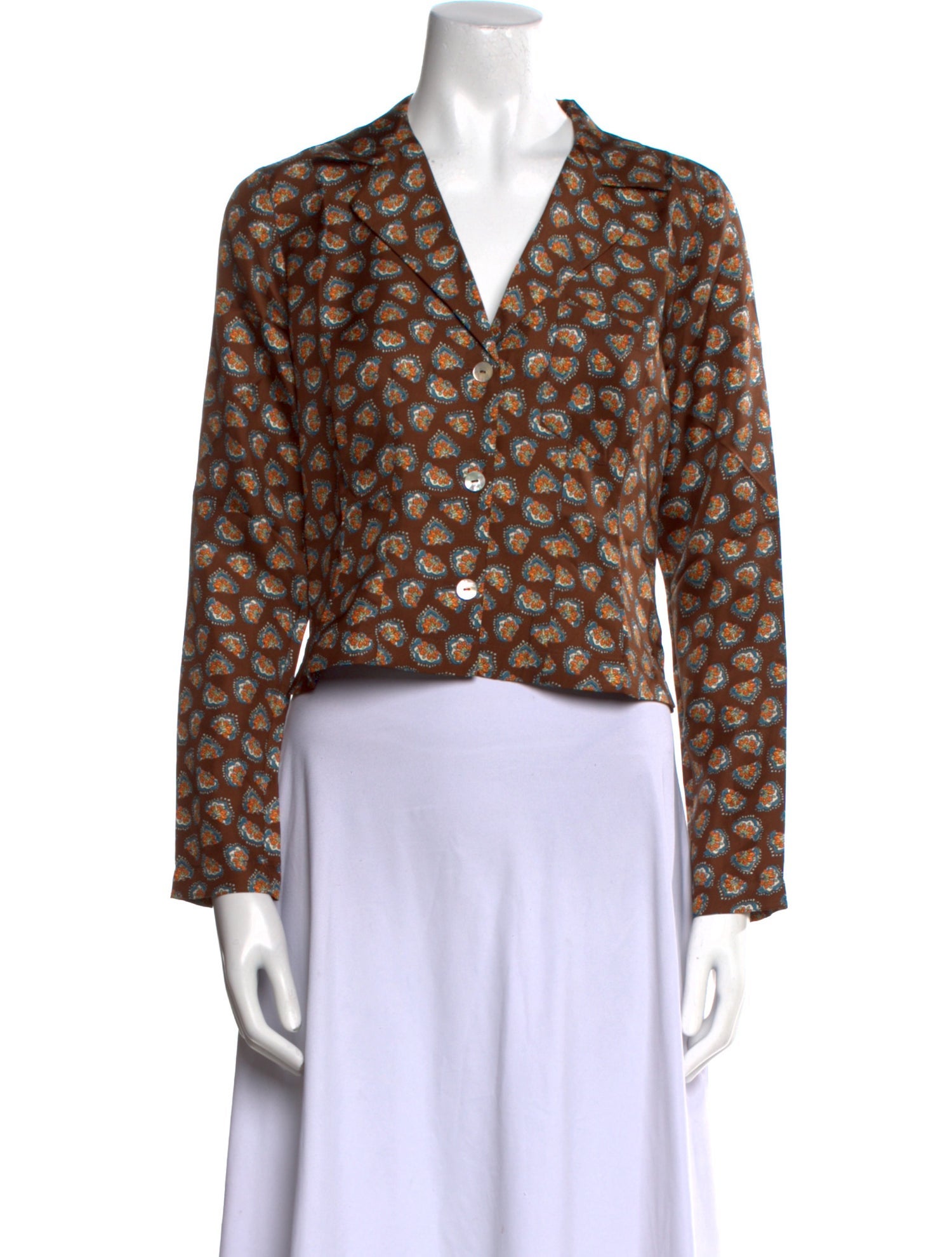 DÔEN Silk Floral Print Crop Top w/ Tags