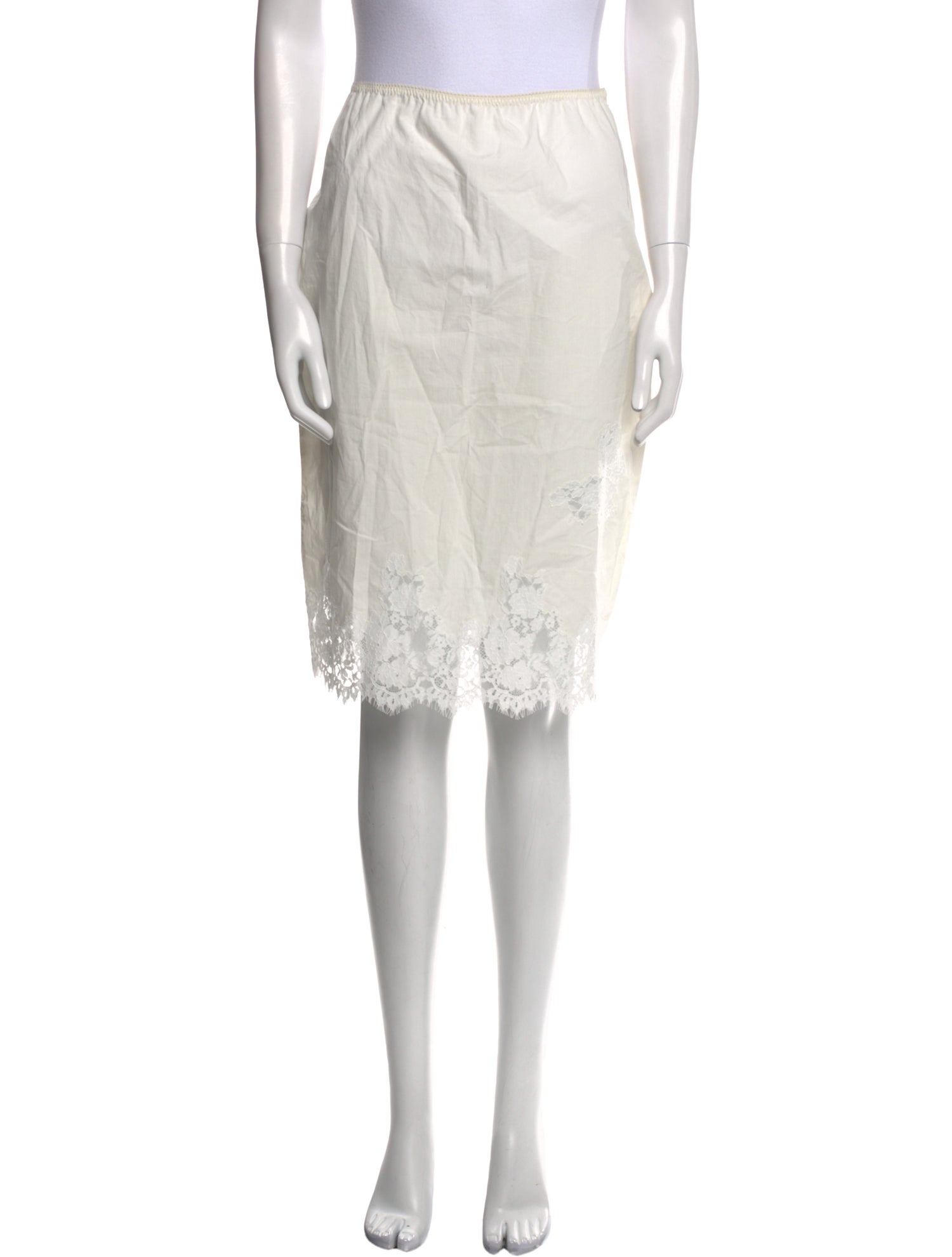 DÔEN Lace Trim Embellishment Knee-Length Skirt