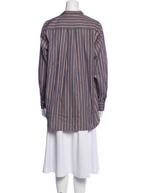DÔEN Striped Long Sleeve Button-Up Top