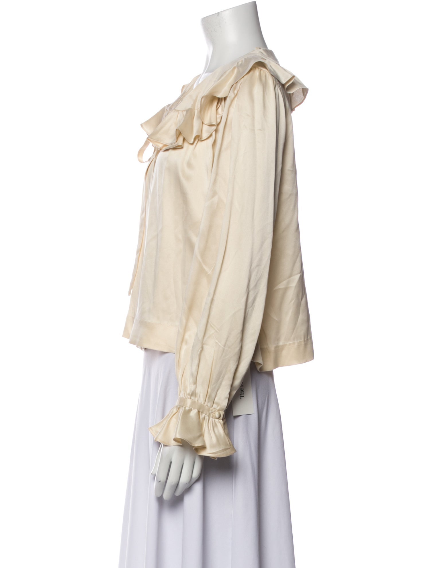 DÔEN Silk Scoop Neck Button-Up Top