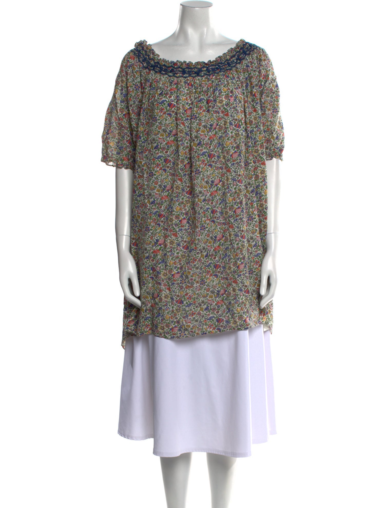 DÔEN Printed Bateau Neckline Tunic