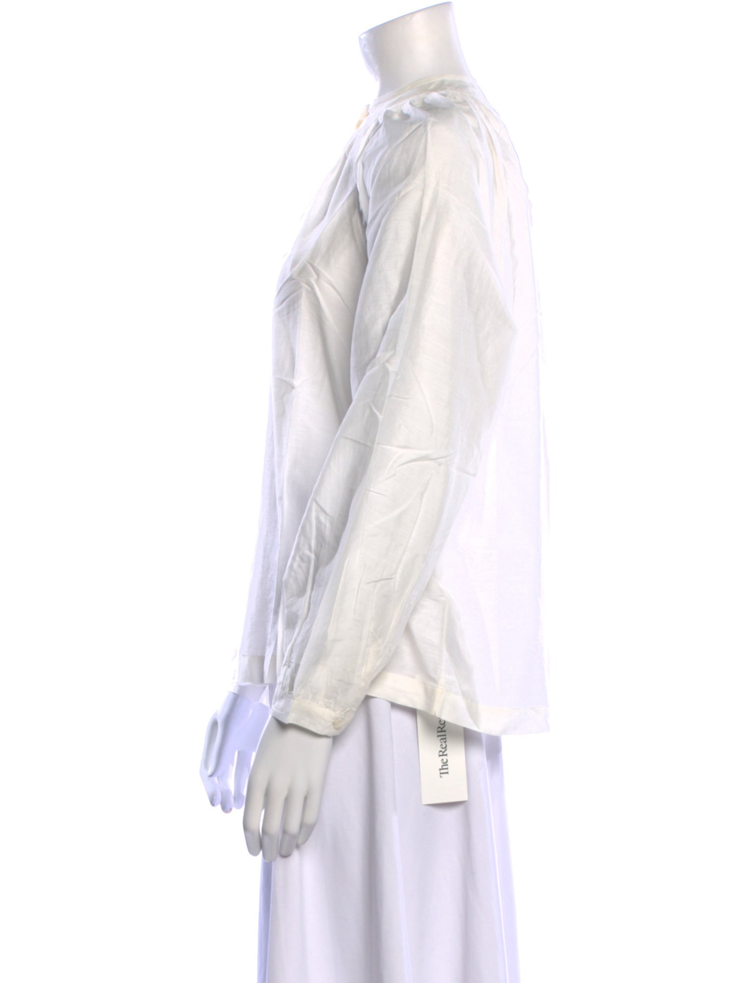 DÔEN Mock Neck Long Sleeve Button-Up Top w/ Tags