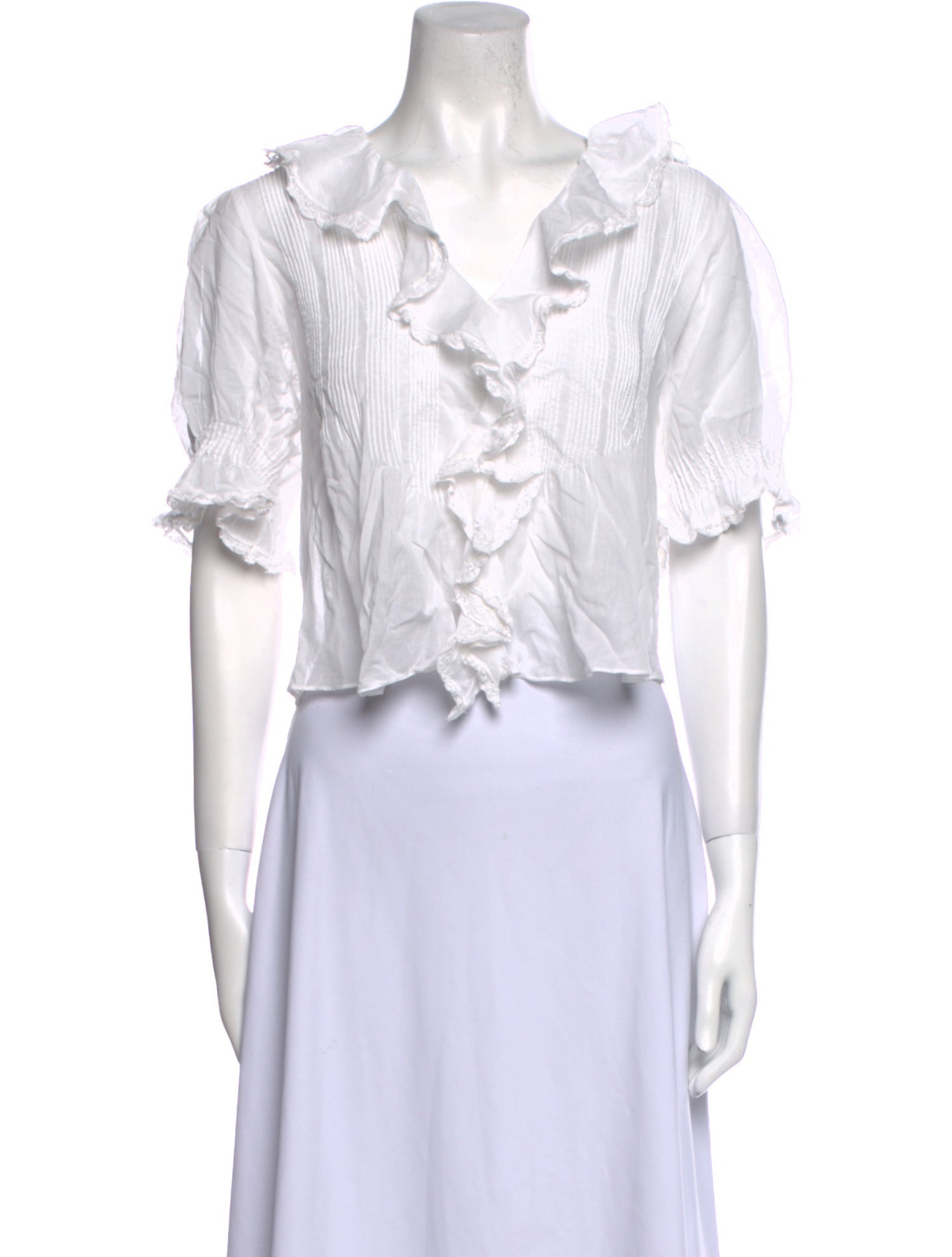 DÔEN V-Neck Short Sleeve Crop Top