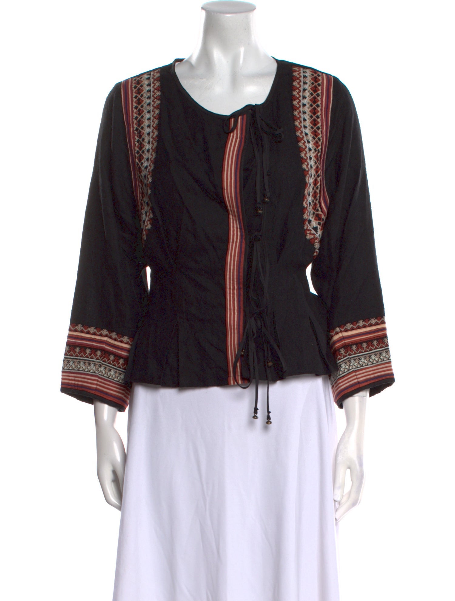 DÔEN Silk Striped Blouse