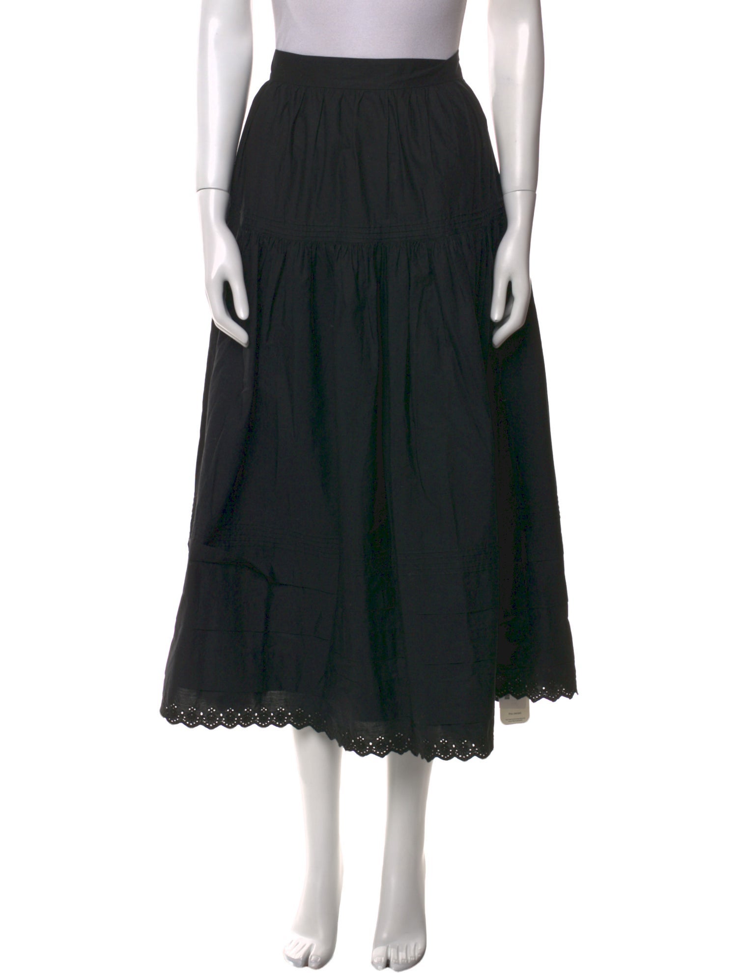 DÔEN Embroidered Accent Midi Length Skirt