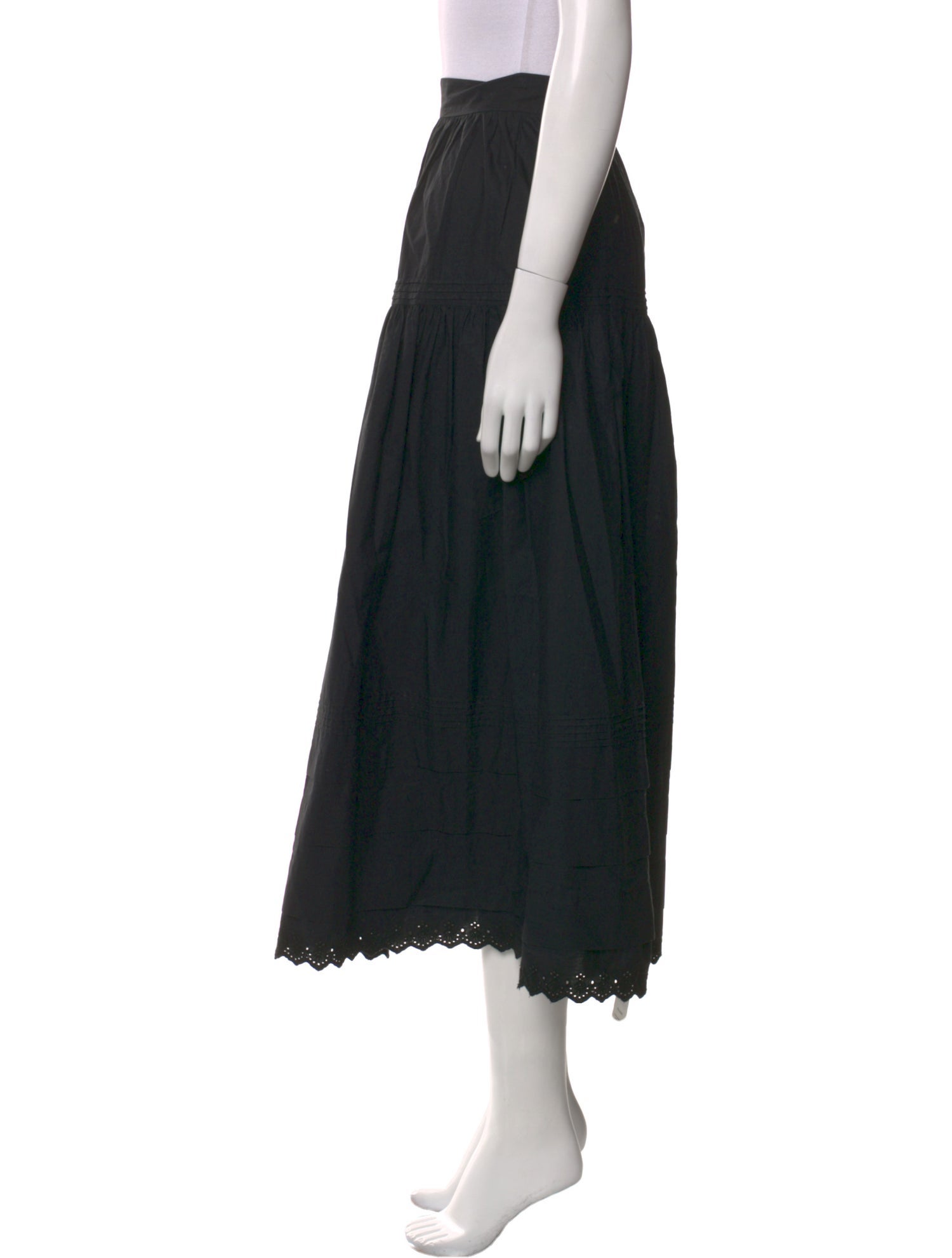 DÔEN Embroidered Accent Midi Length Skirt