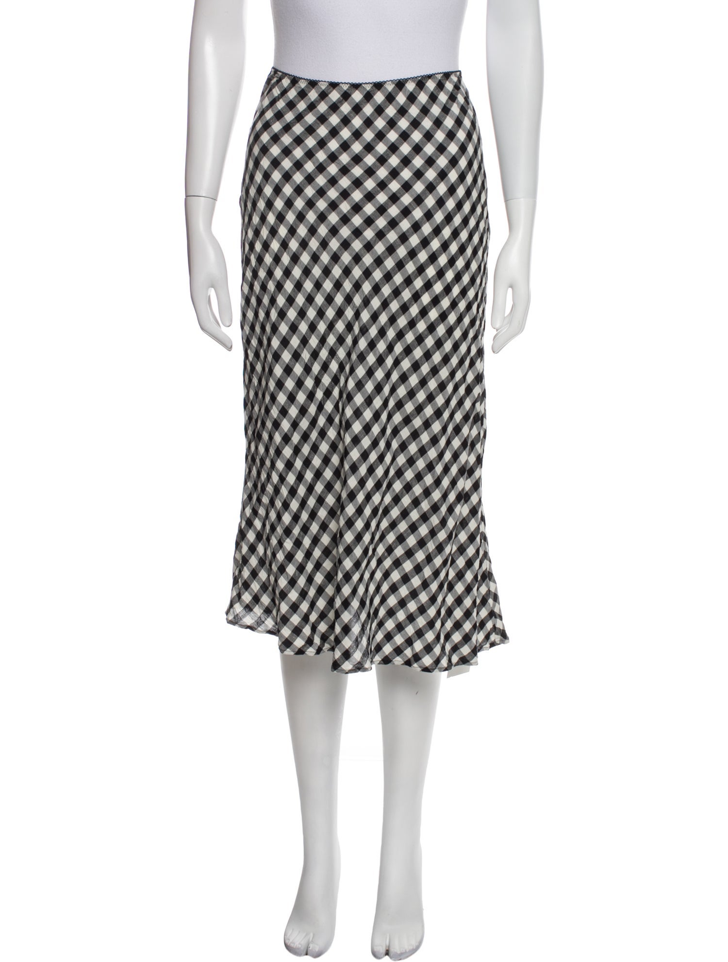 DÔEN Plaid Print Knee-Length Skirt