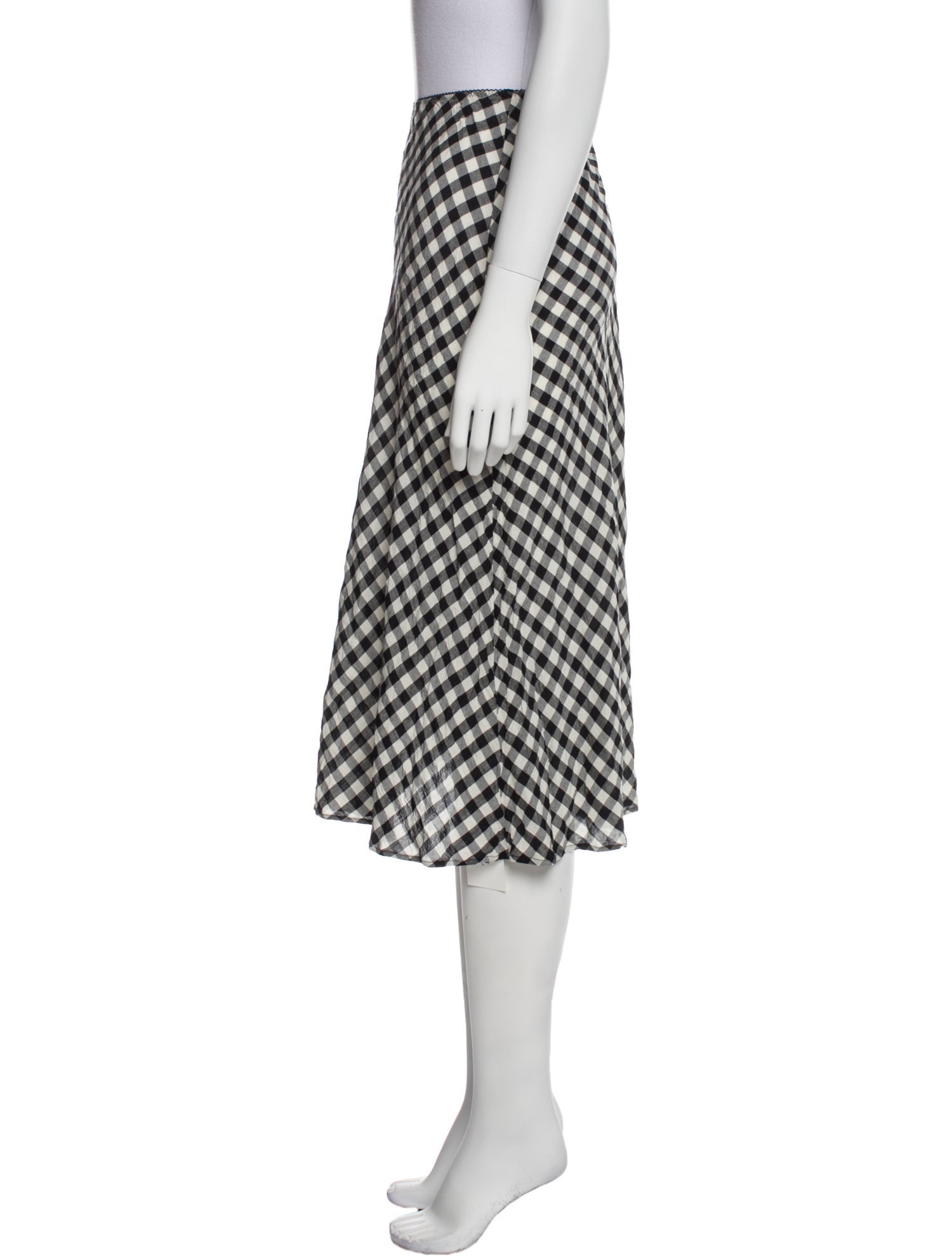 DÔEN Plaid Print Knee-Length Skirt