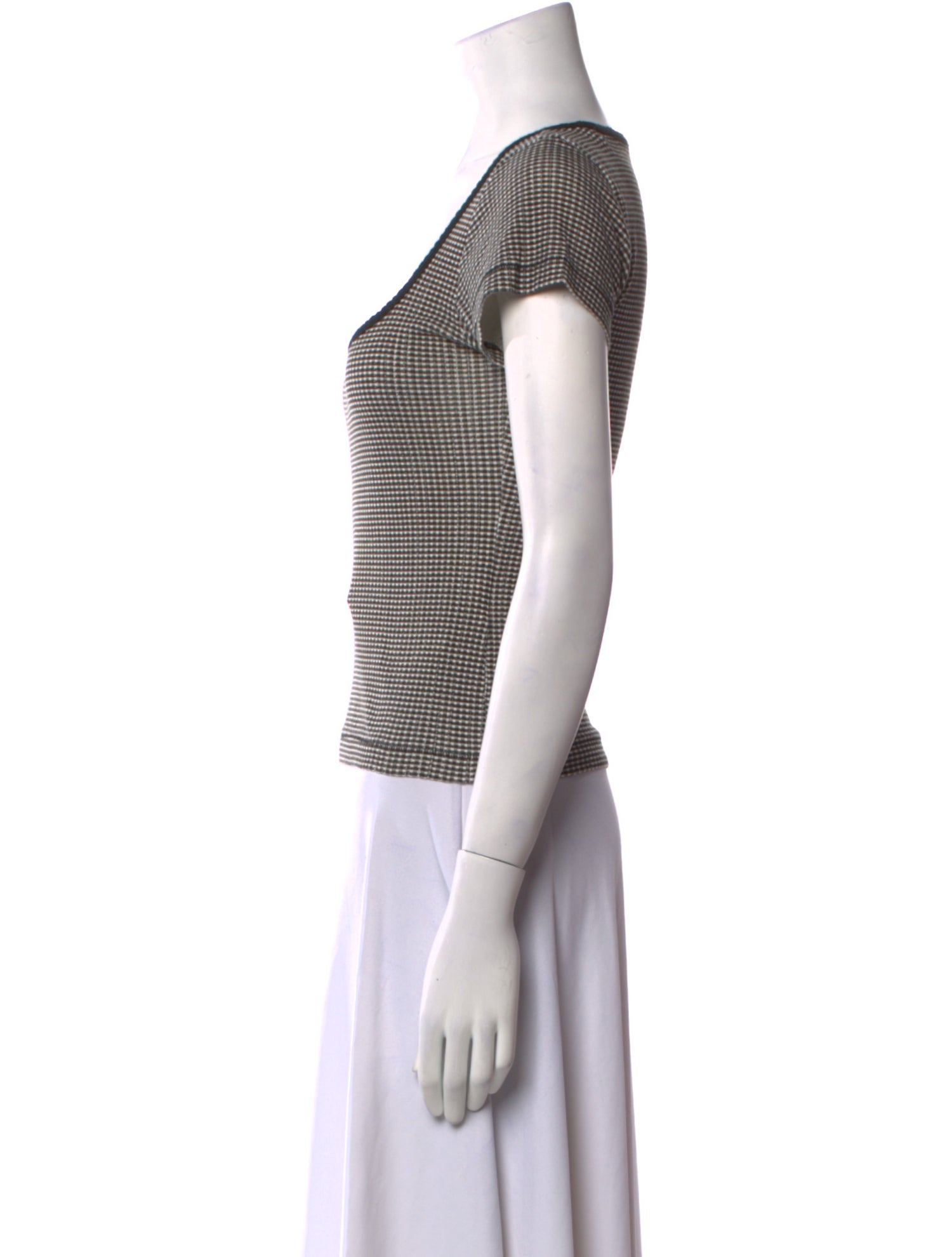 DÔEN Striped Scoop Neck Top