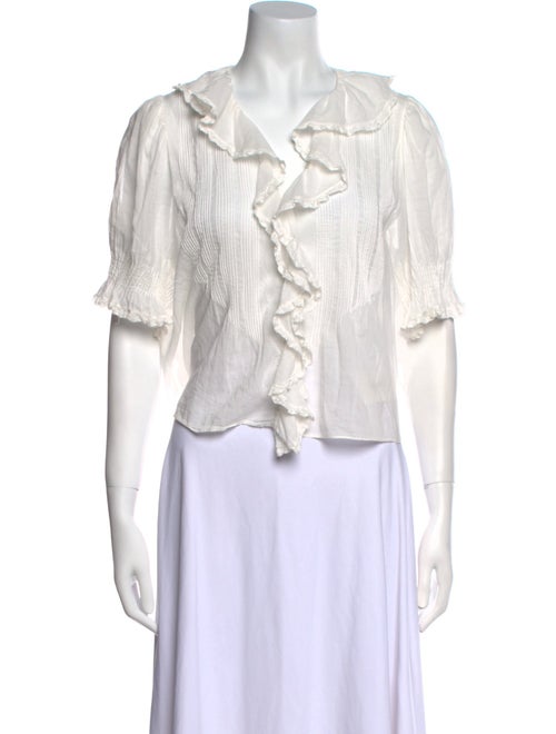 DÔEN V-Neck Short Sleeve Crop Top