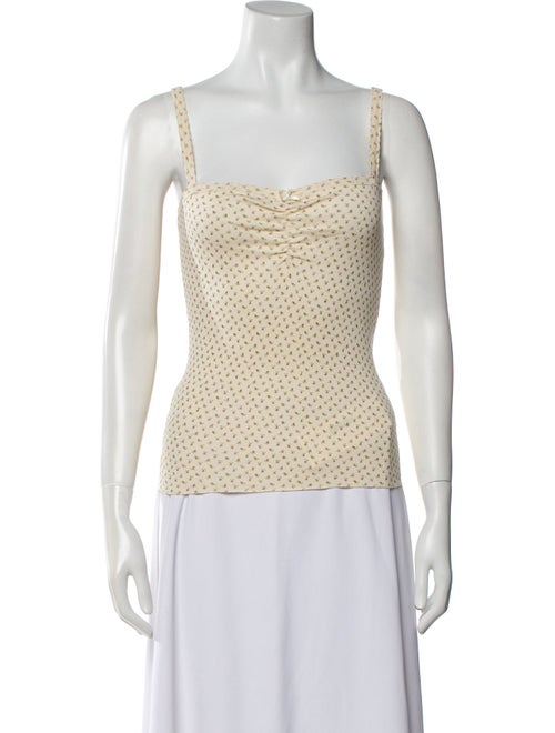 DÔEN Floral Print Square Neckline Top