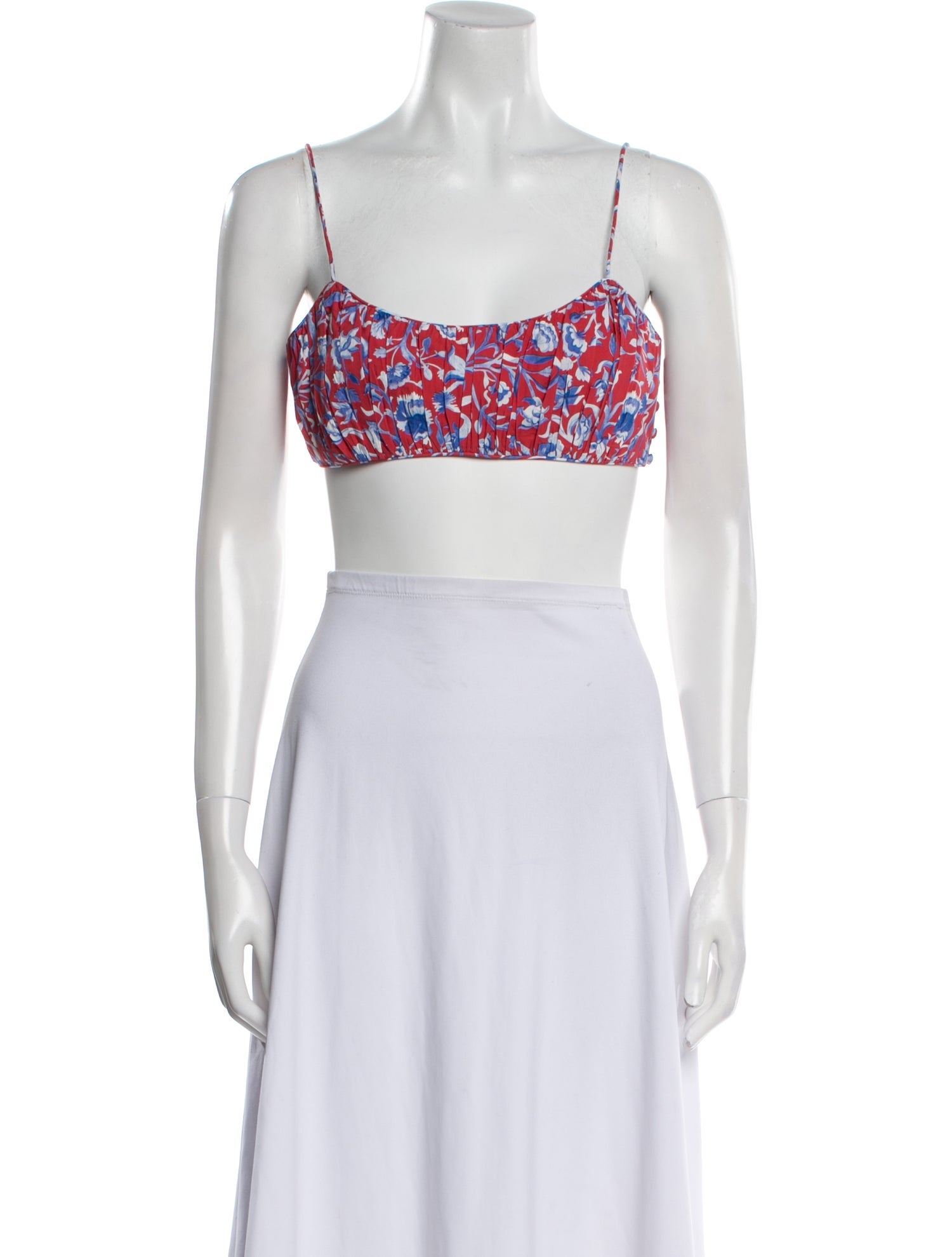 DÔEN Printed Square Neckline Crop Top