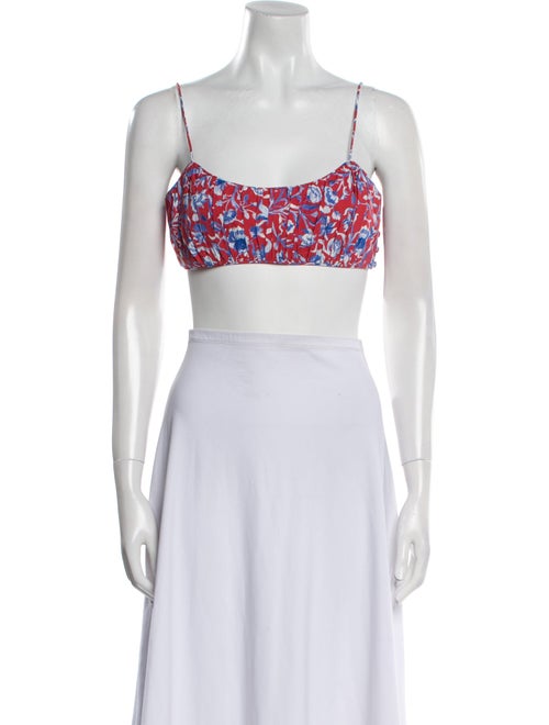 DÔEN Printed Square Neckline Crop Top