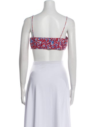 DÔEN Printed Square Neckline Crop Top