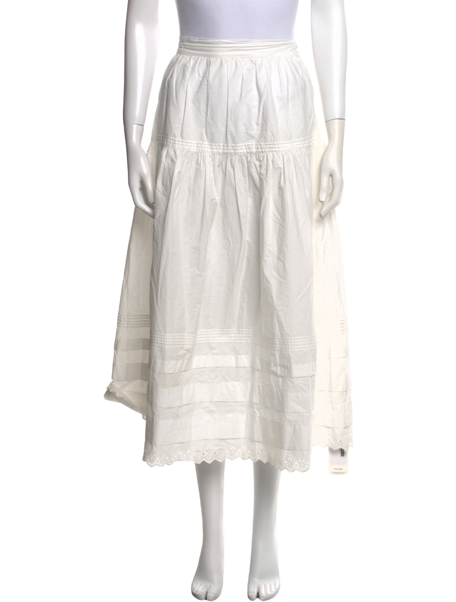 DÔEN Eyelet Trim Midi Length Skirt