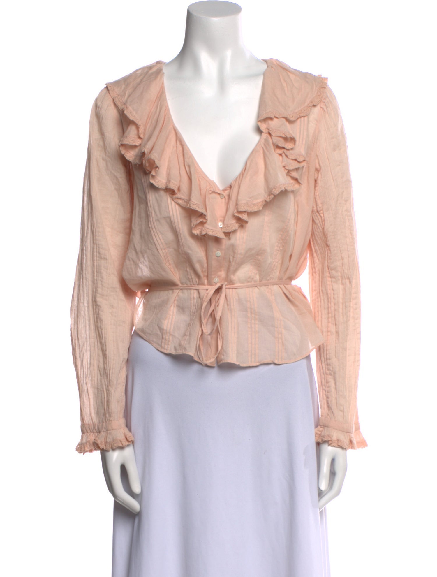 DÔEN V-Neck Long Sleeve Blouse