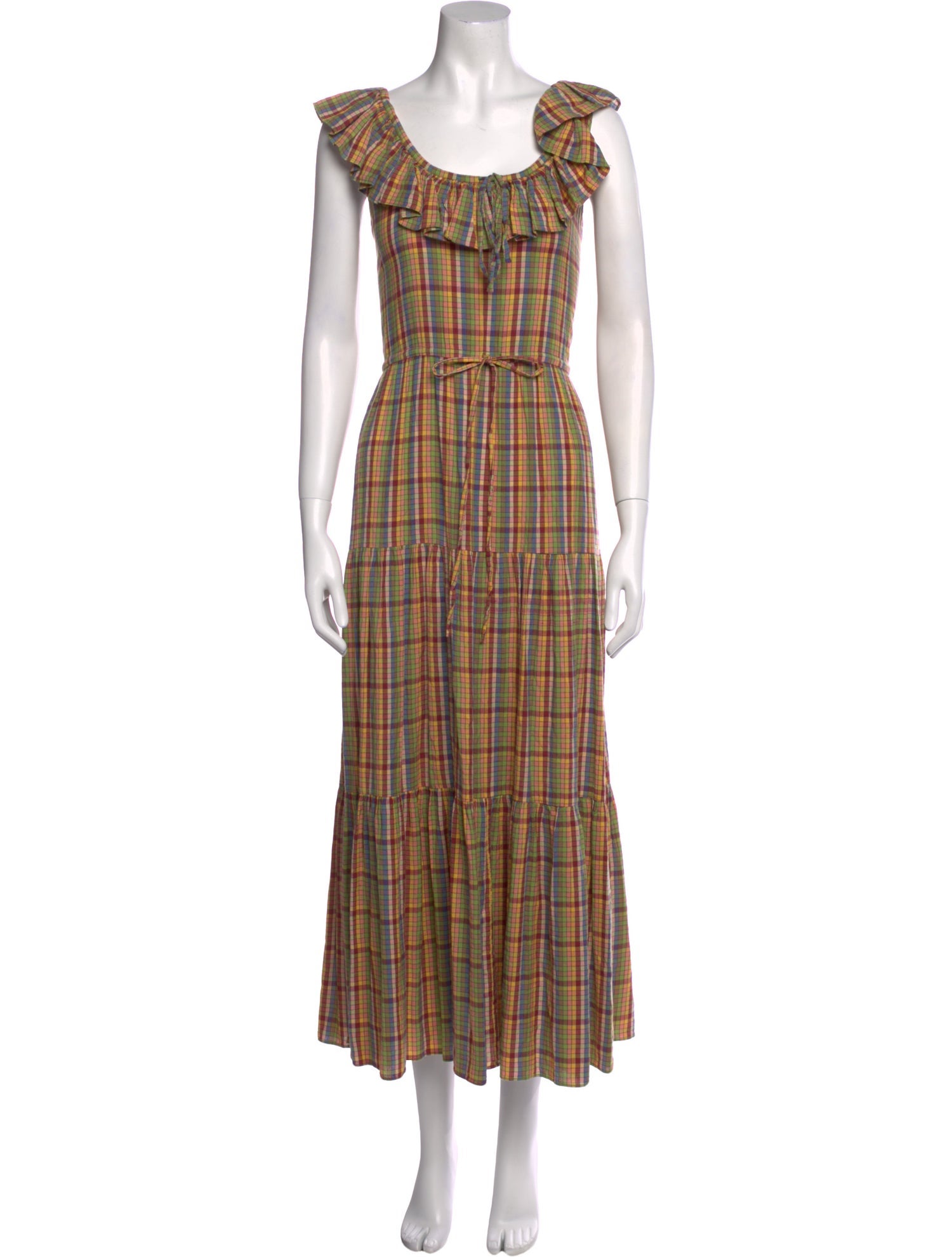 DÔEN Plaid Print Long Dress