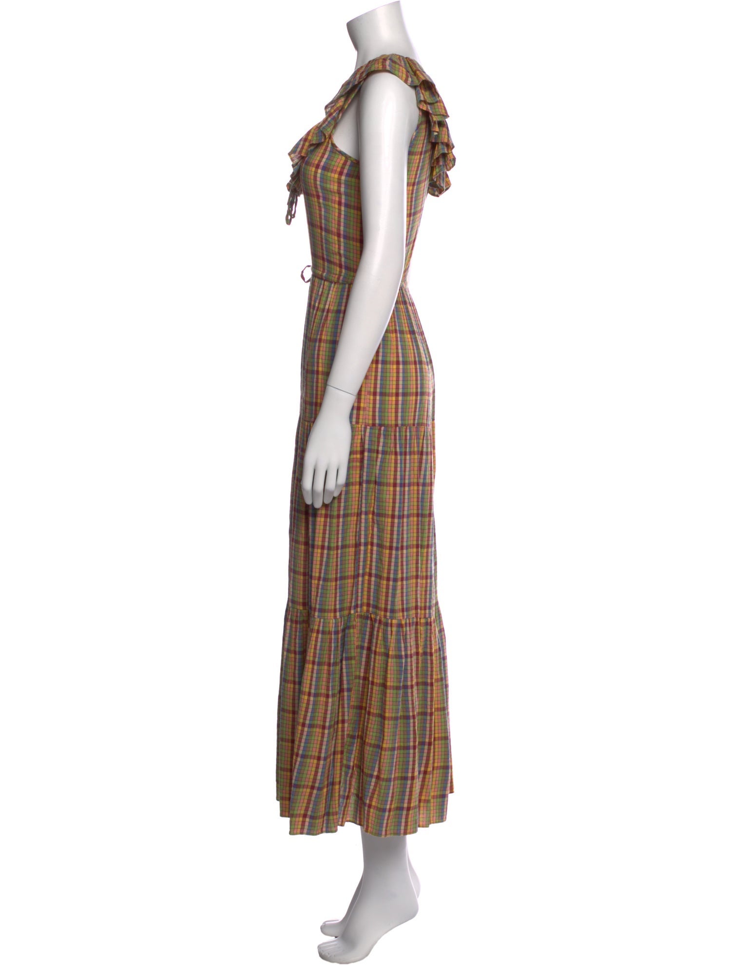 DÔEN Plaid Print Long Dress