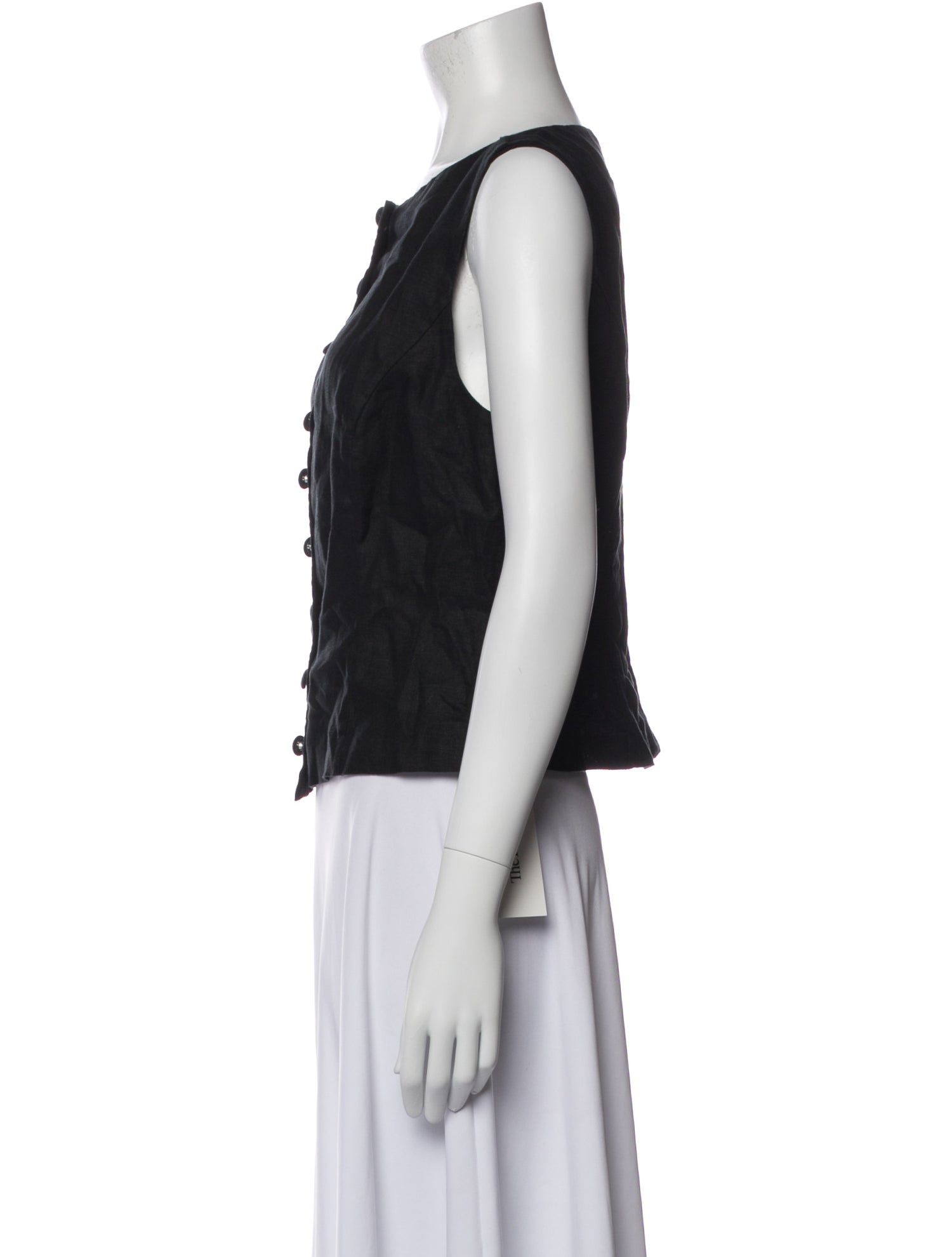 DÔEN Linen Bateau Neckline Crop Top