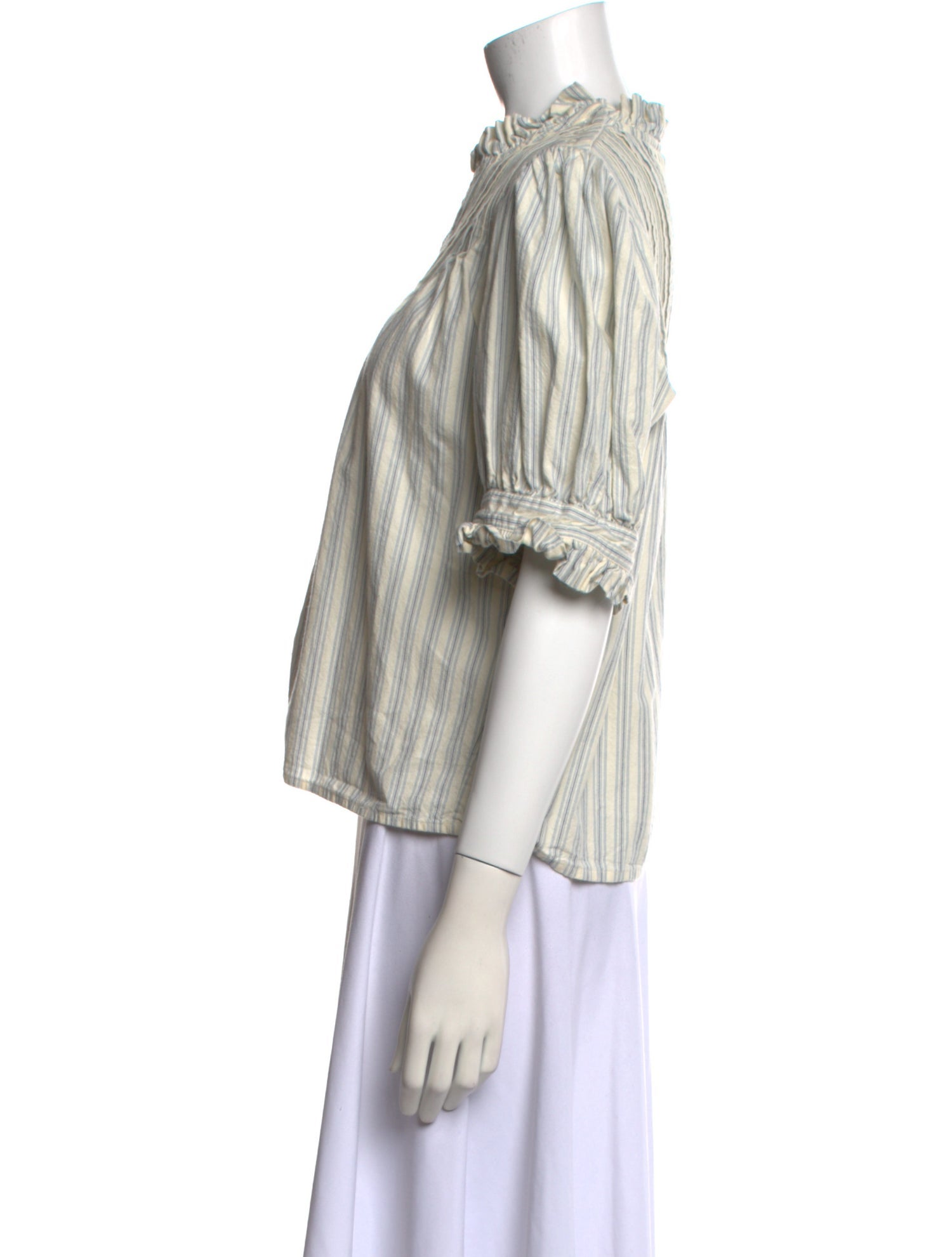 DÔEN Striped Mock Neck Crop Top