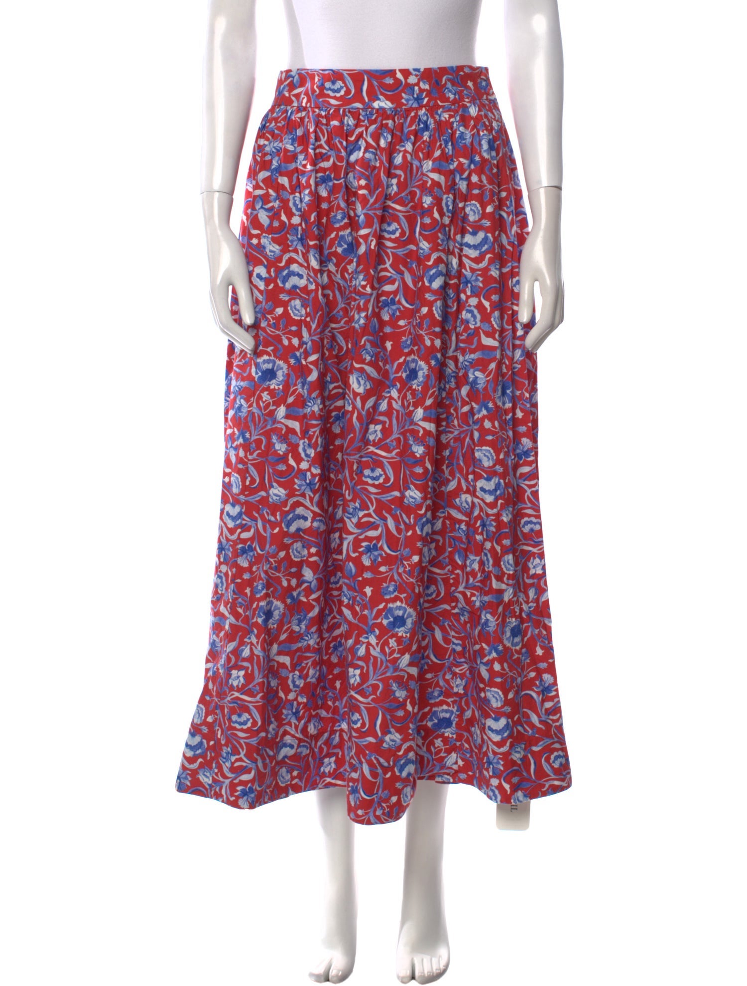 DÔEN Floral Print Midi Length Skirt