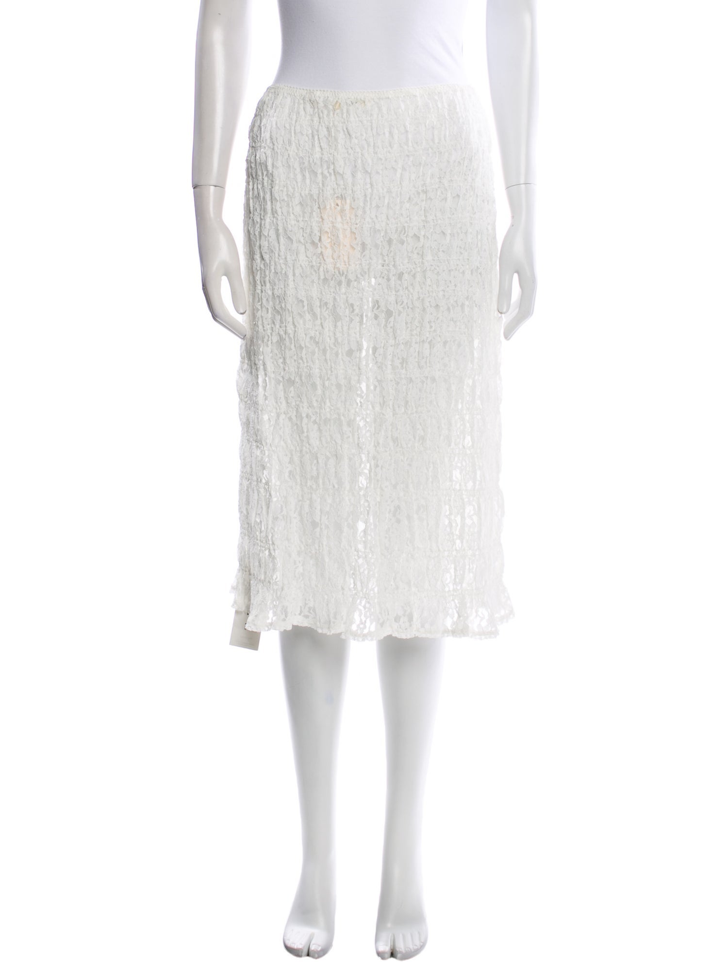 DÔEN Lace Pattern Knee-Length Skirt