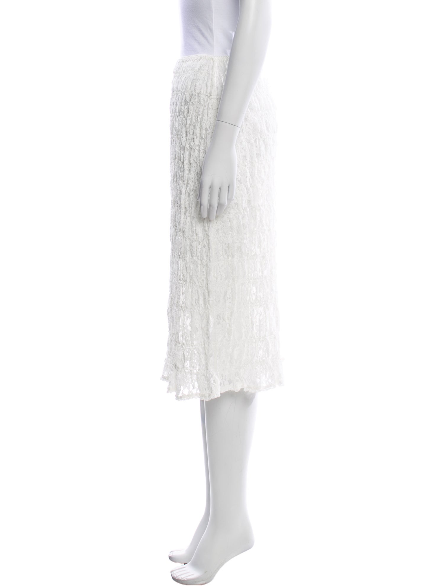 DÔEN Lace Pattern Knee-Length Skirt